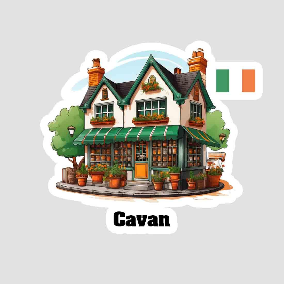 Cavan Home Town Office Shop Sticker