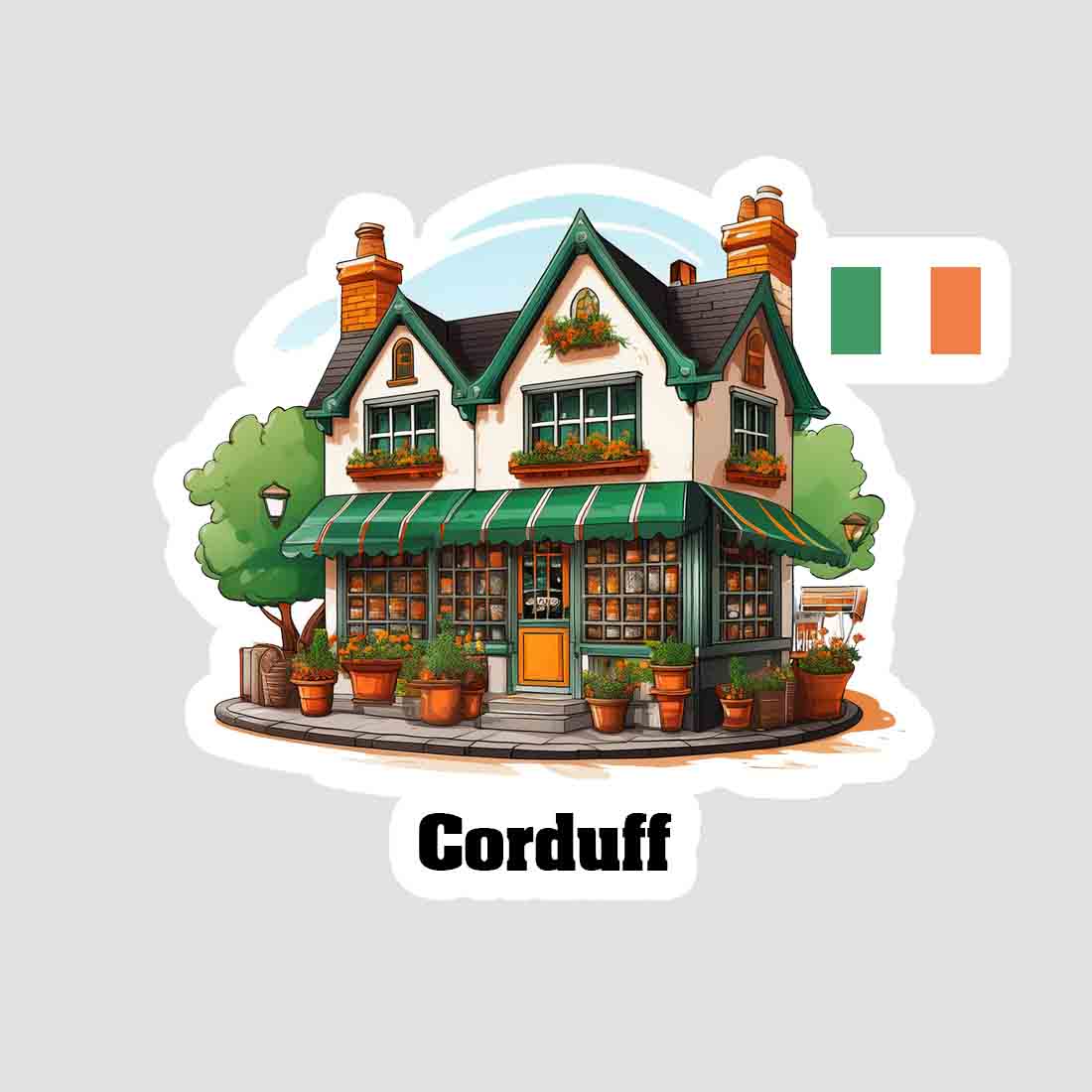 Corduff Home Town Office Shop Sticker
