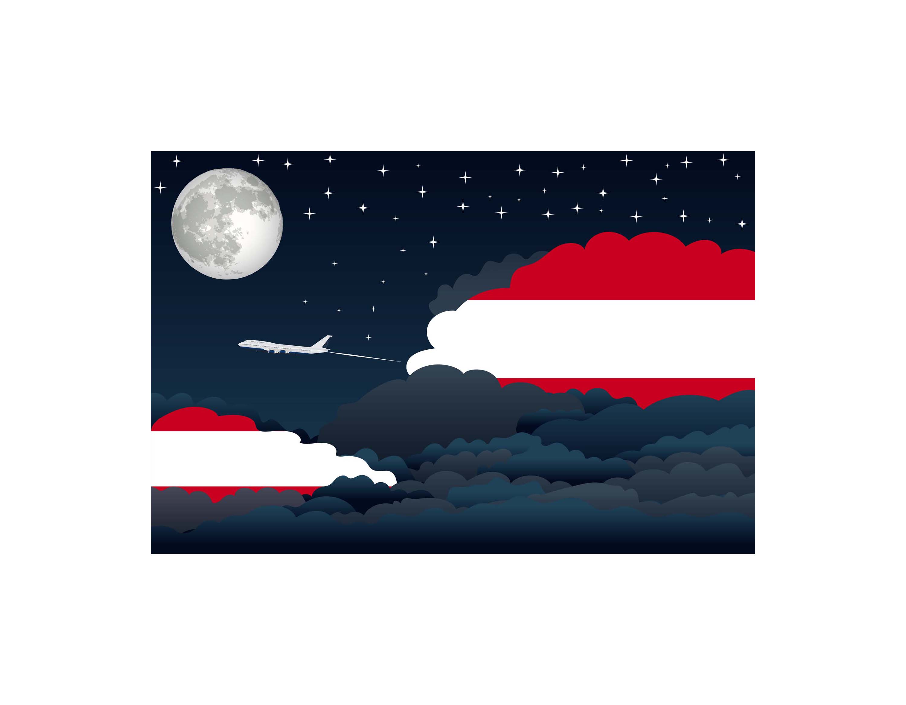 Austria Night Clouds Sticker