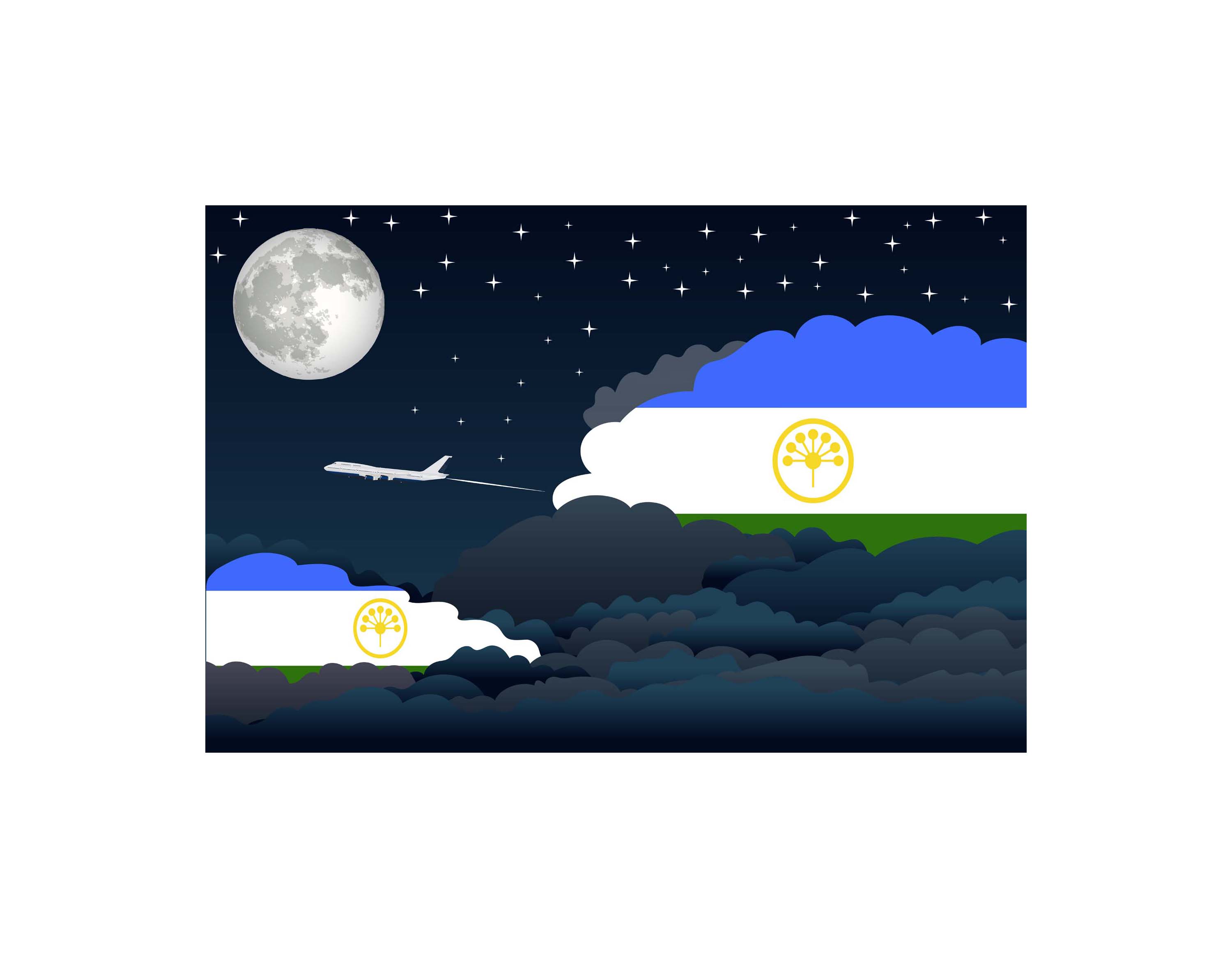 Bashkortostan Night Clouds Sticker