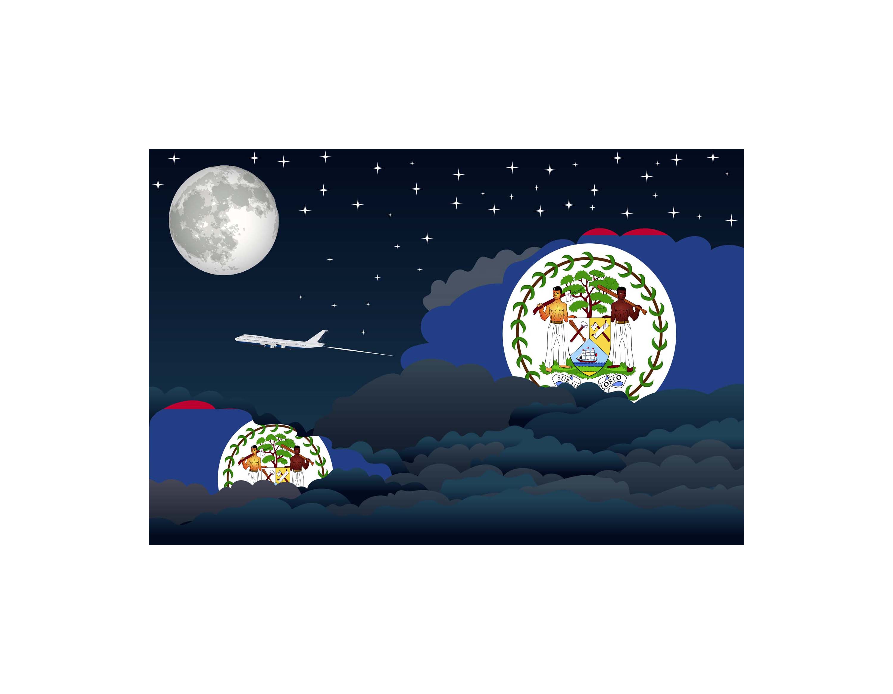 Belize Night Clouds Sticker