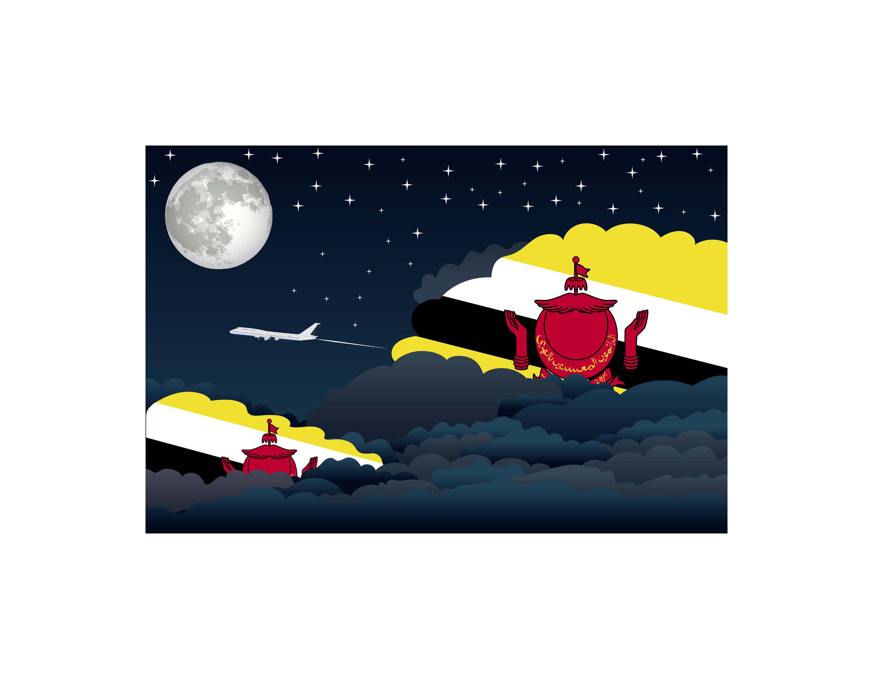 Brunei Night Clouds Sticker