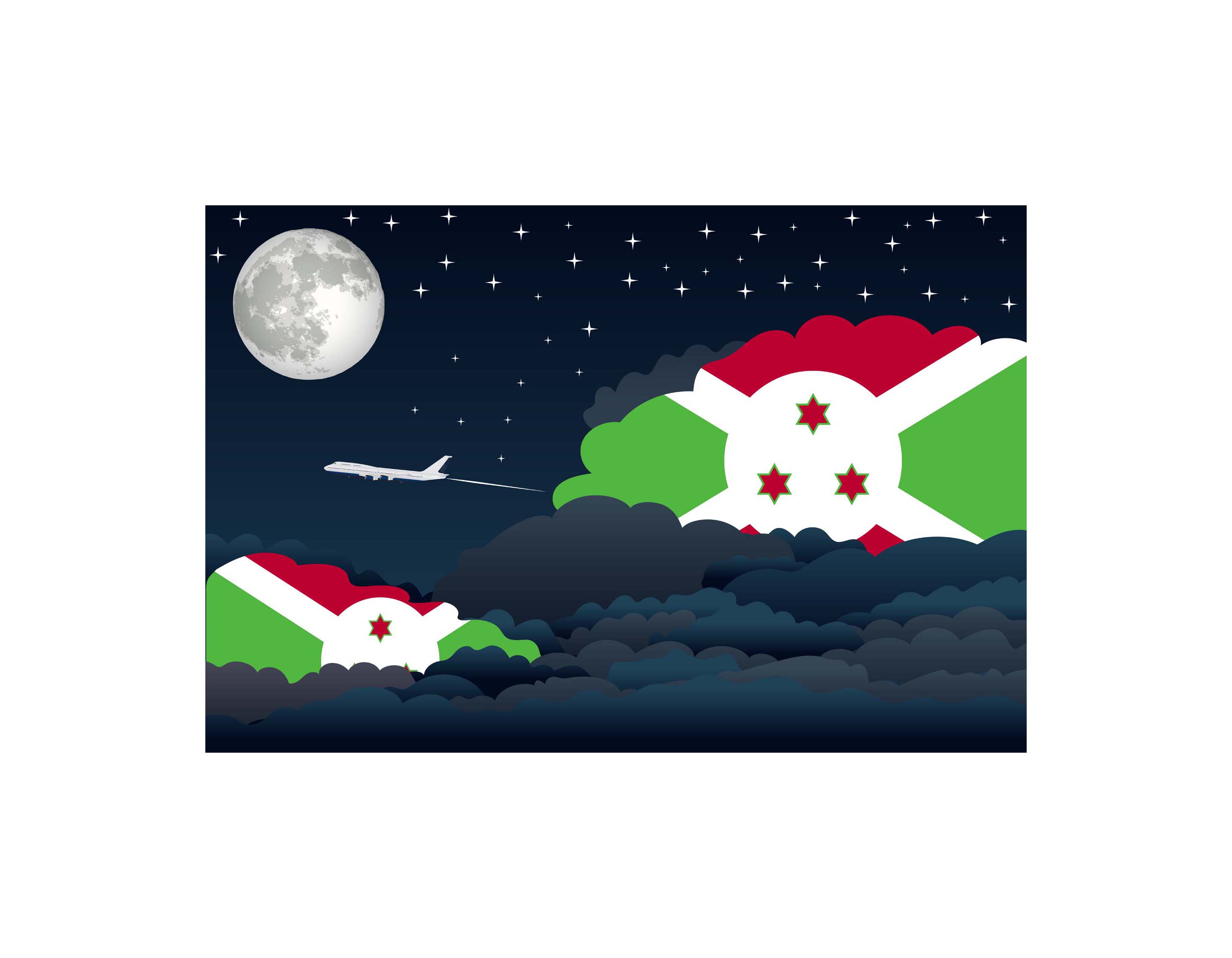 Burundi Night Clouds Sticker