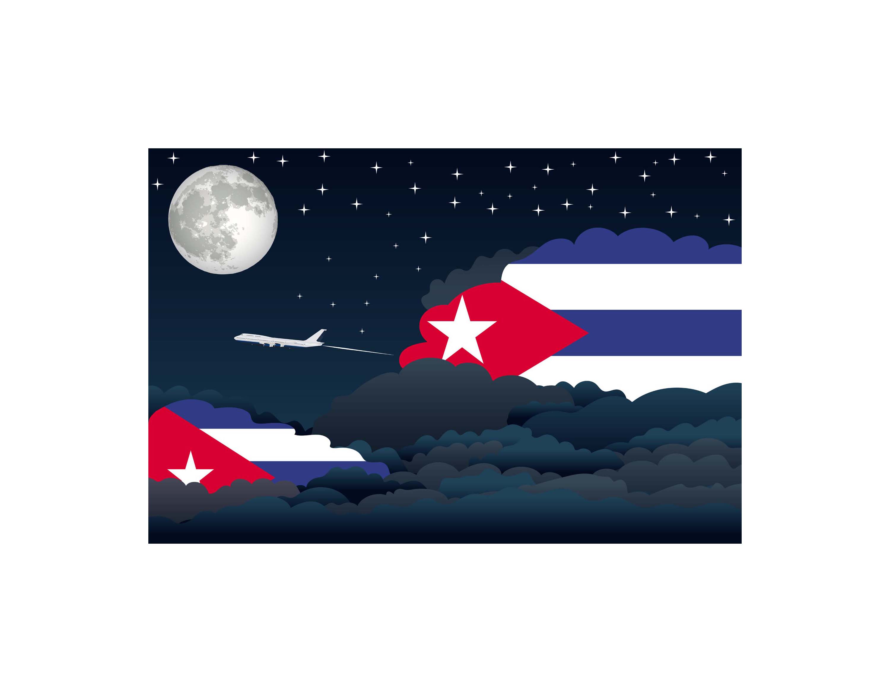 Cuba Night Clouds Sticker