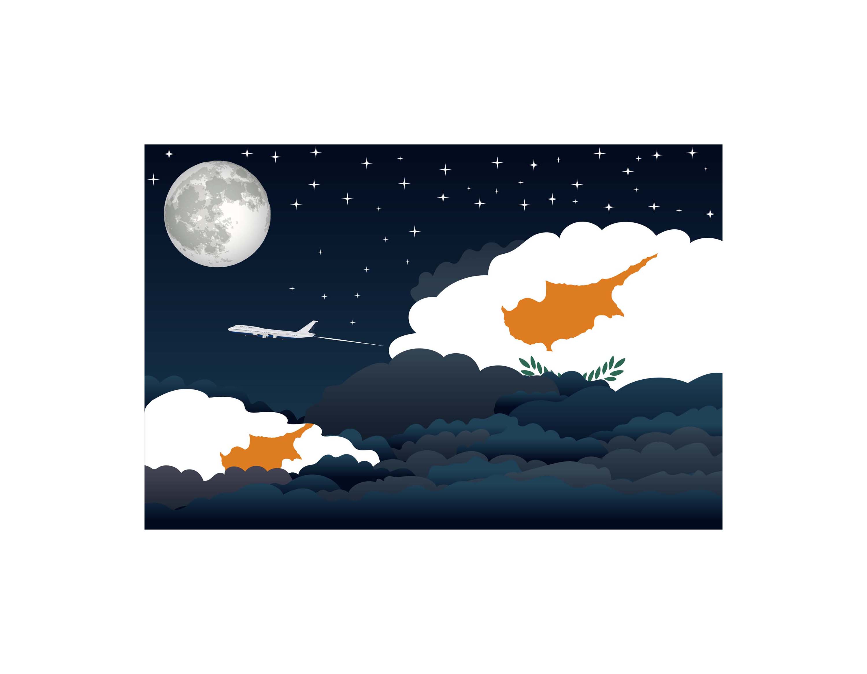 Cyprus Night Clouds Sticker
