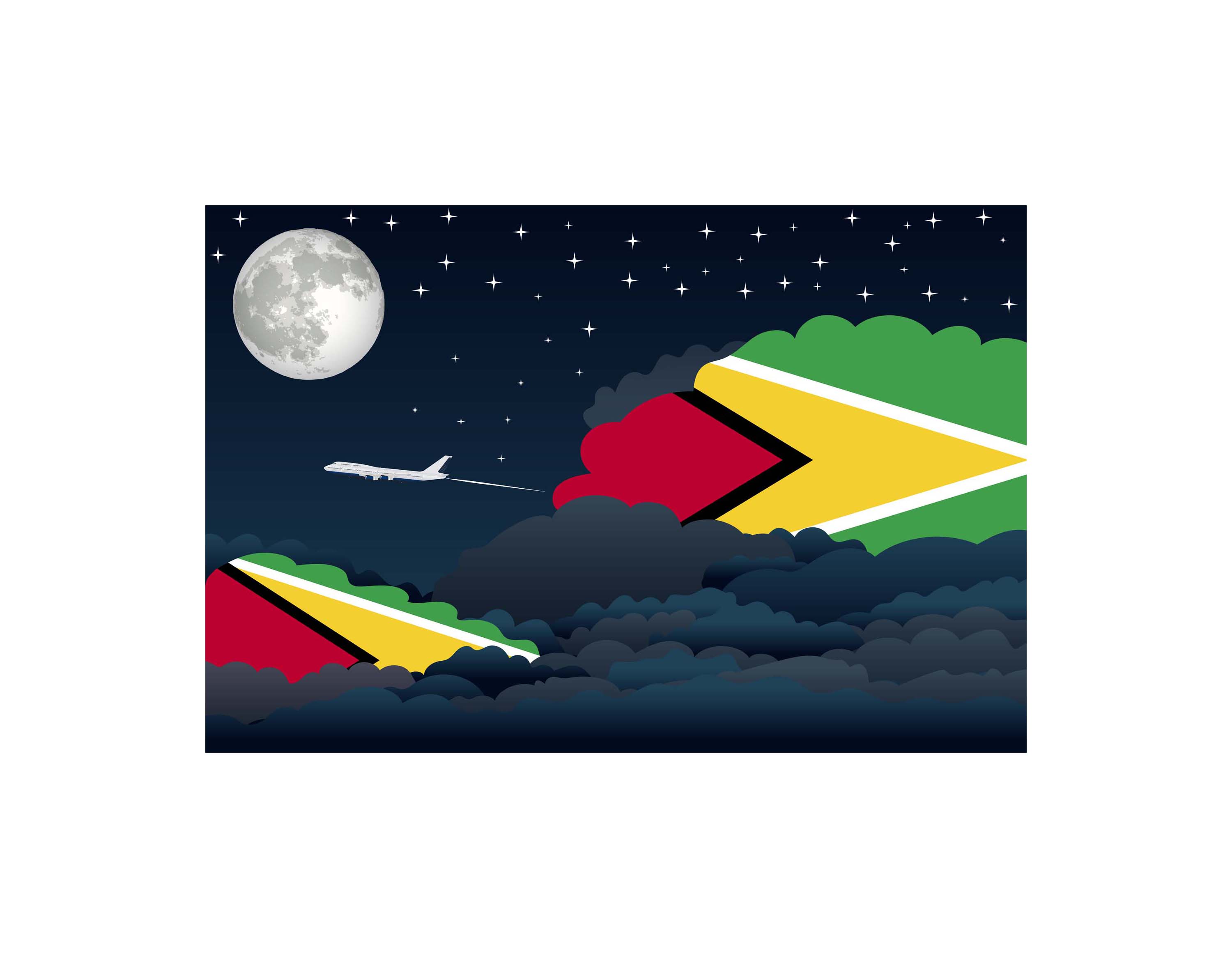 Guyana Night Clouds Sticker