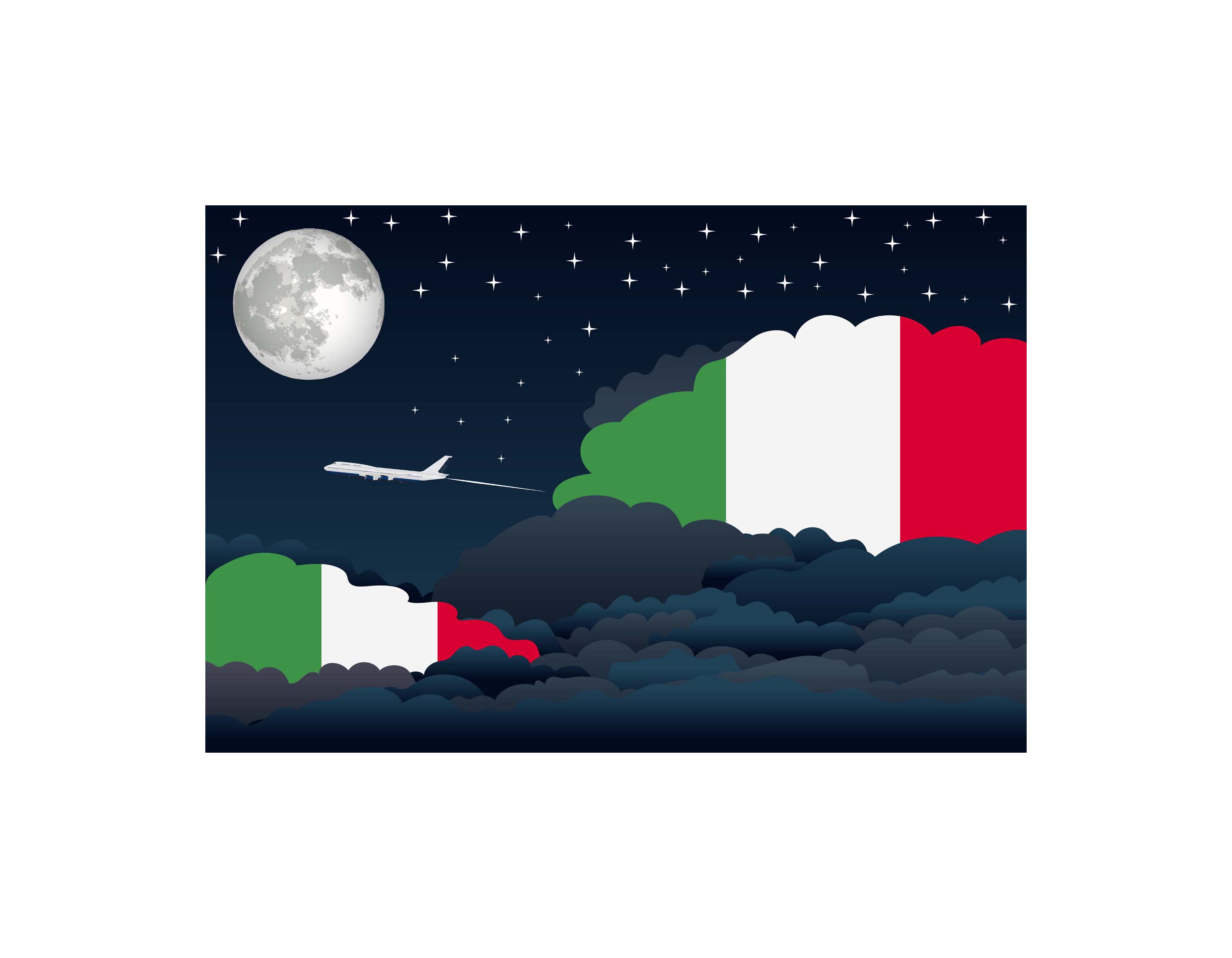 Italy Night Clouds Sticker