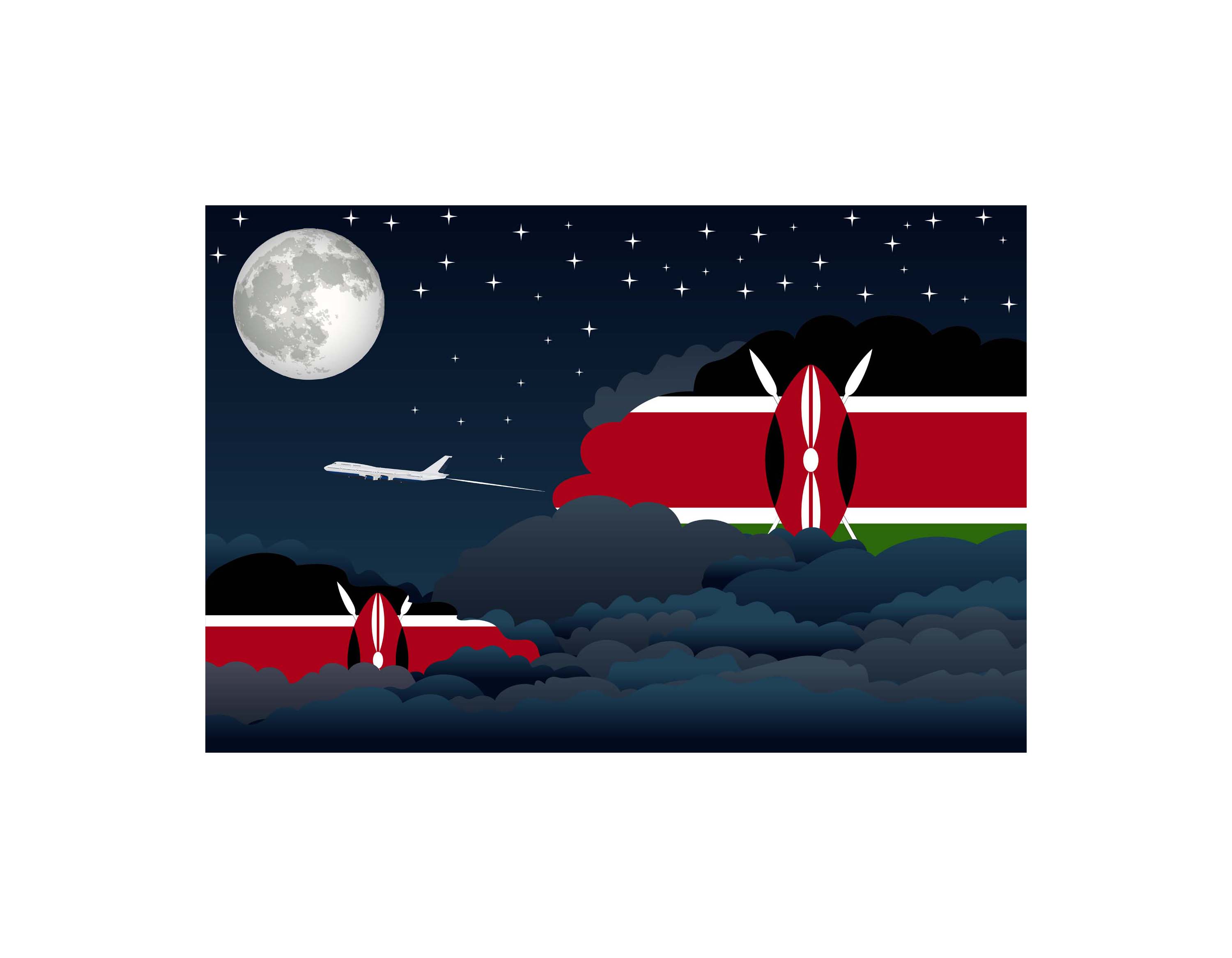 Kenya Night Clouds Sticker