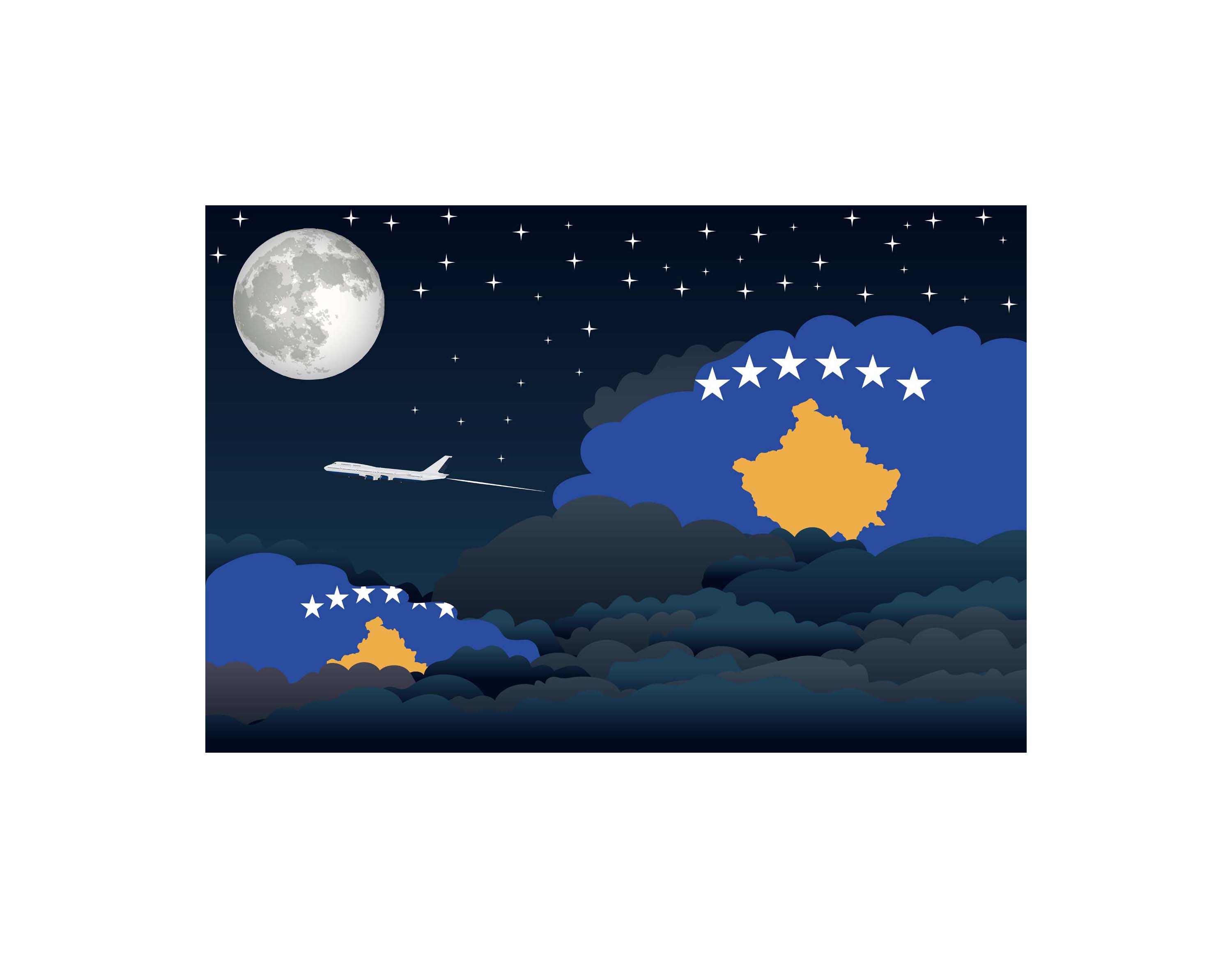 Kosovo Night Clouds Sticker