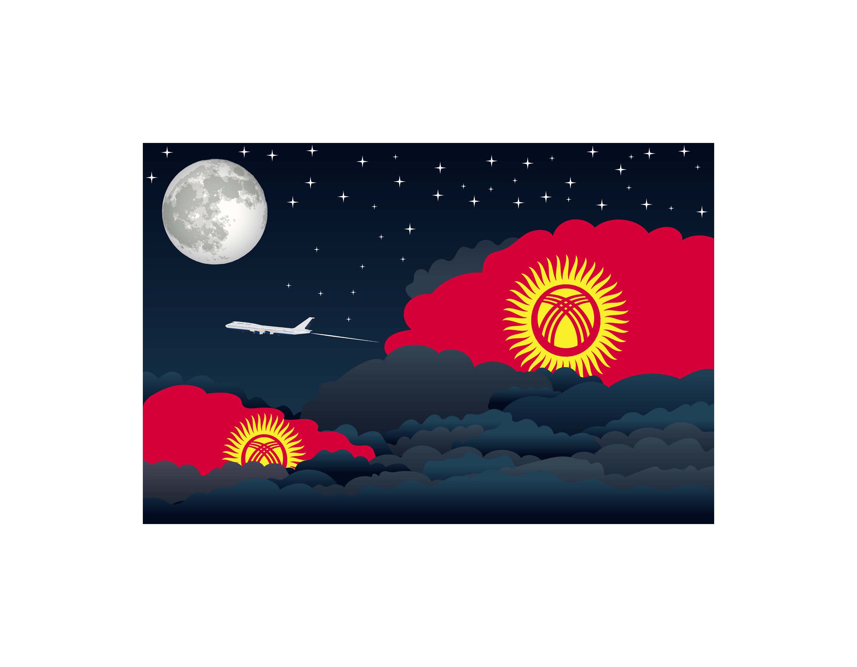 Kyrgyzstan Night Clouds Sticker