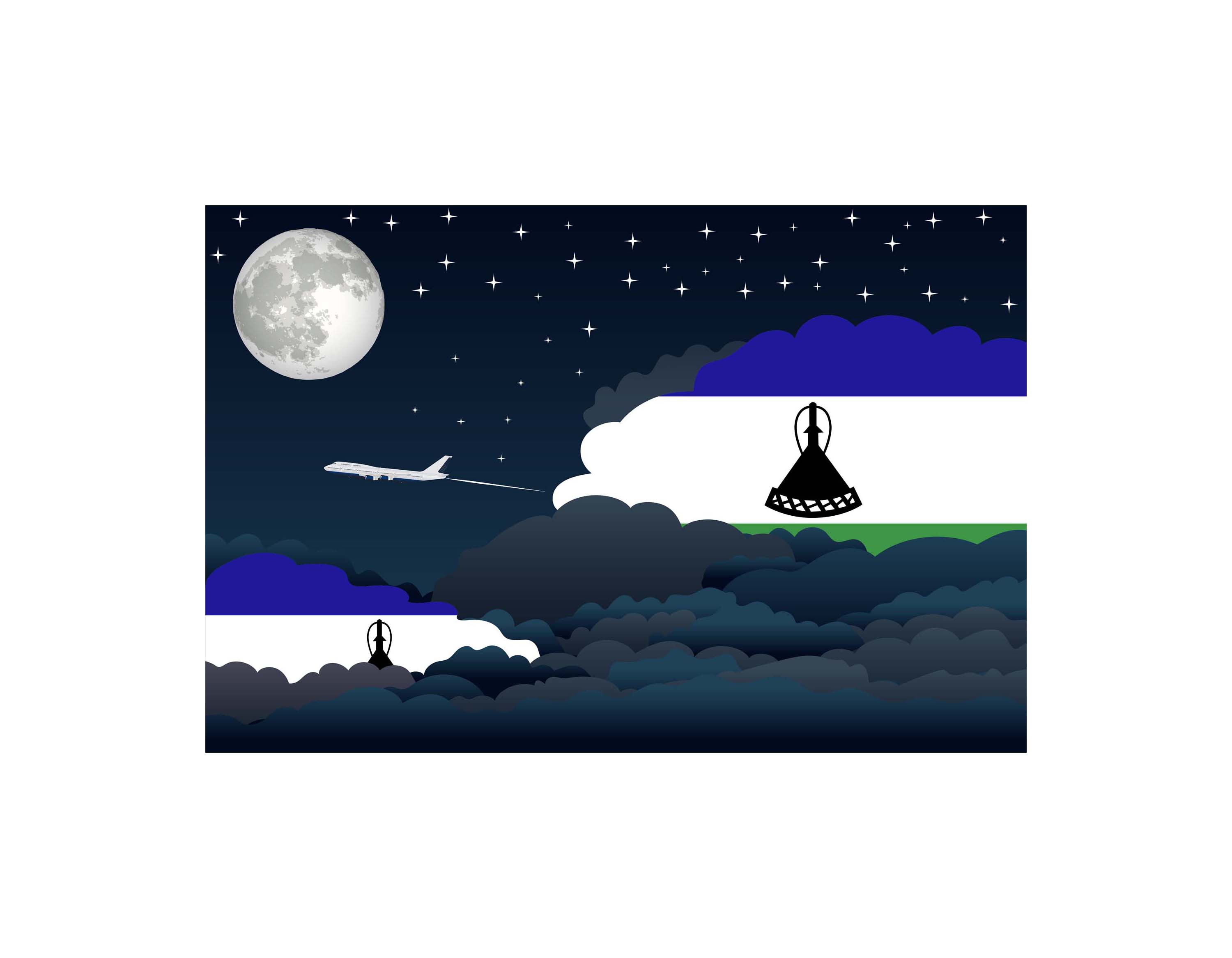 Lesotho Night Clouds Sticker