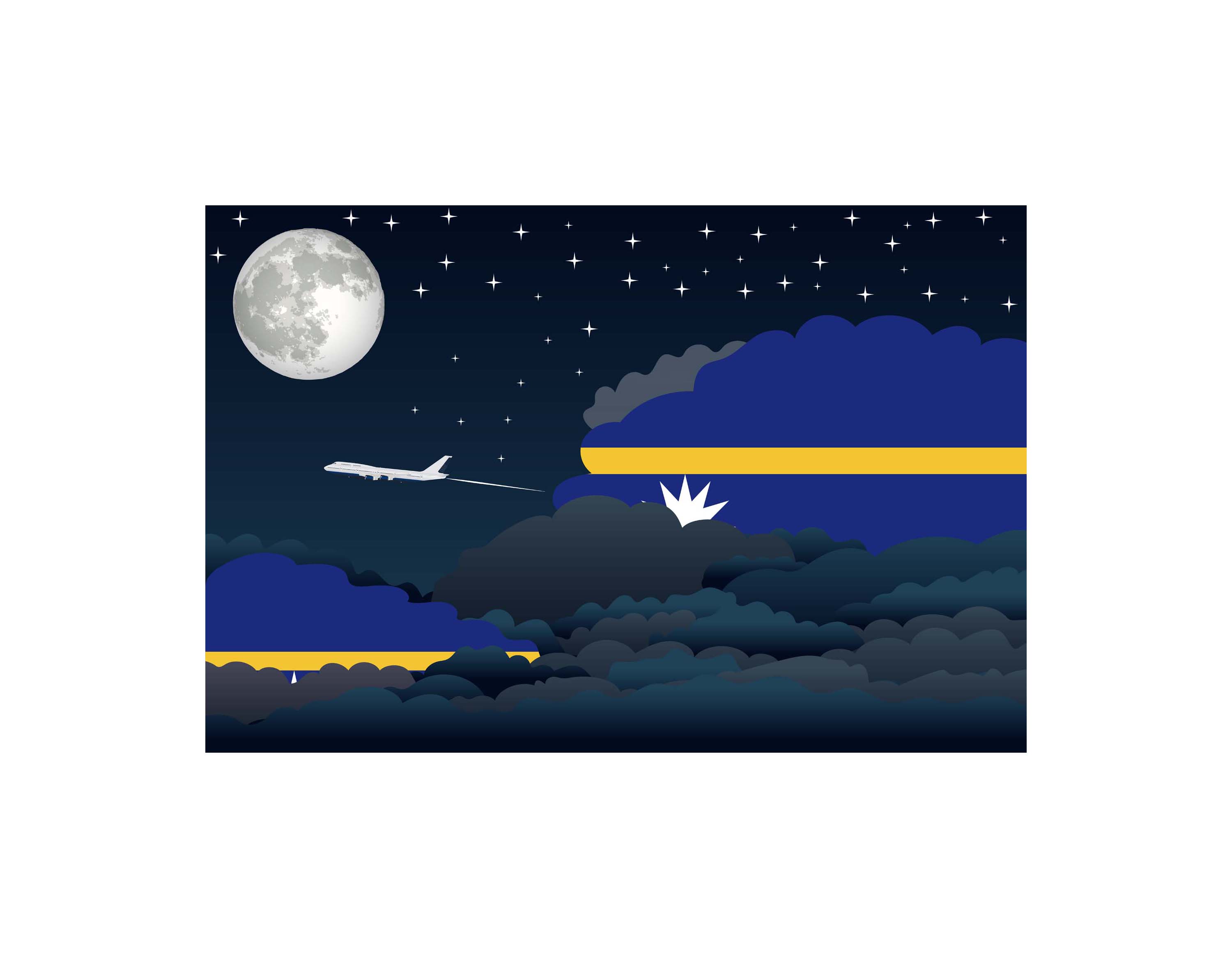 Nauru Night Clouds Sticker