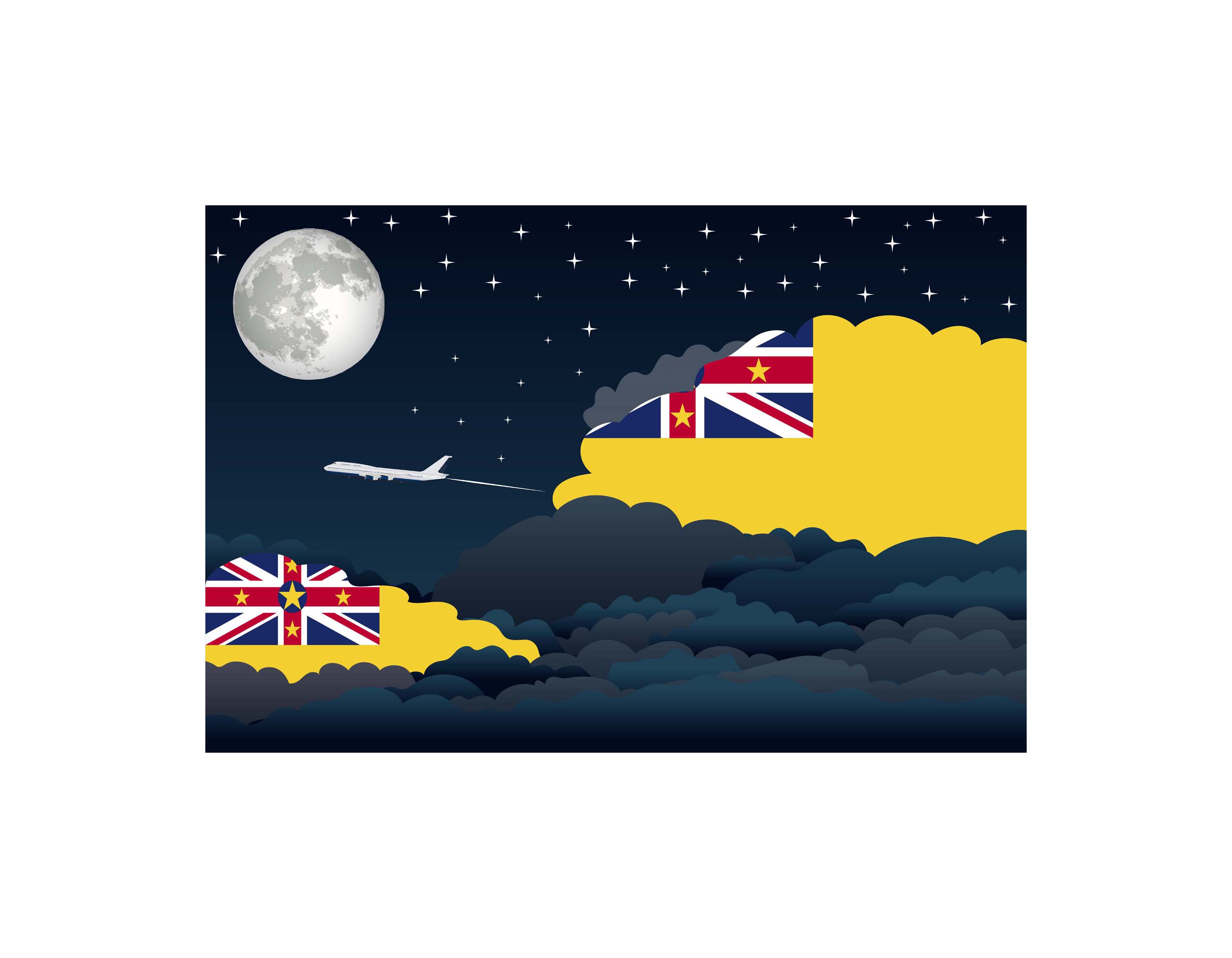 Niue Night Clouds Sticker