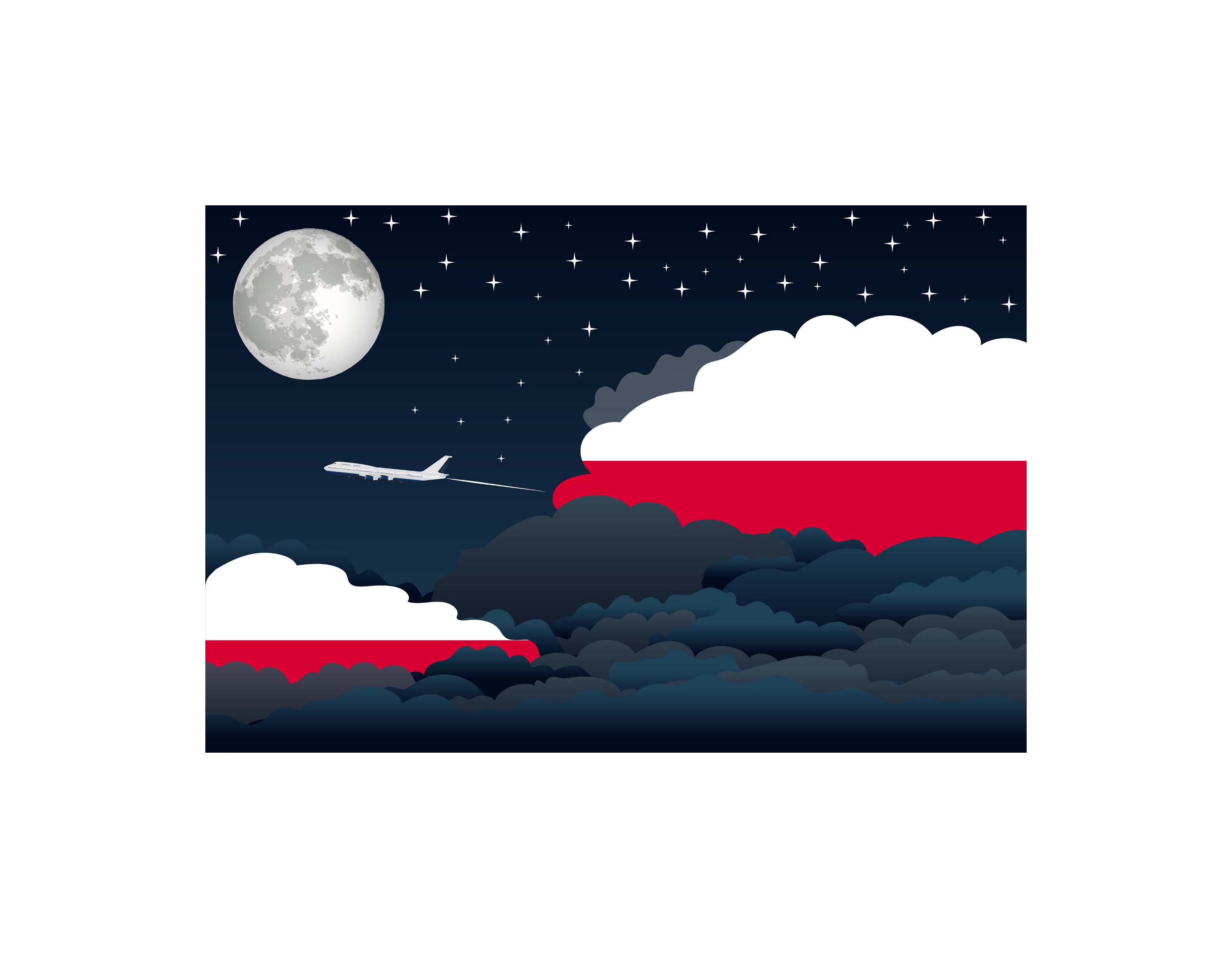 Poland Night Clouds Sticker
