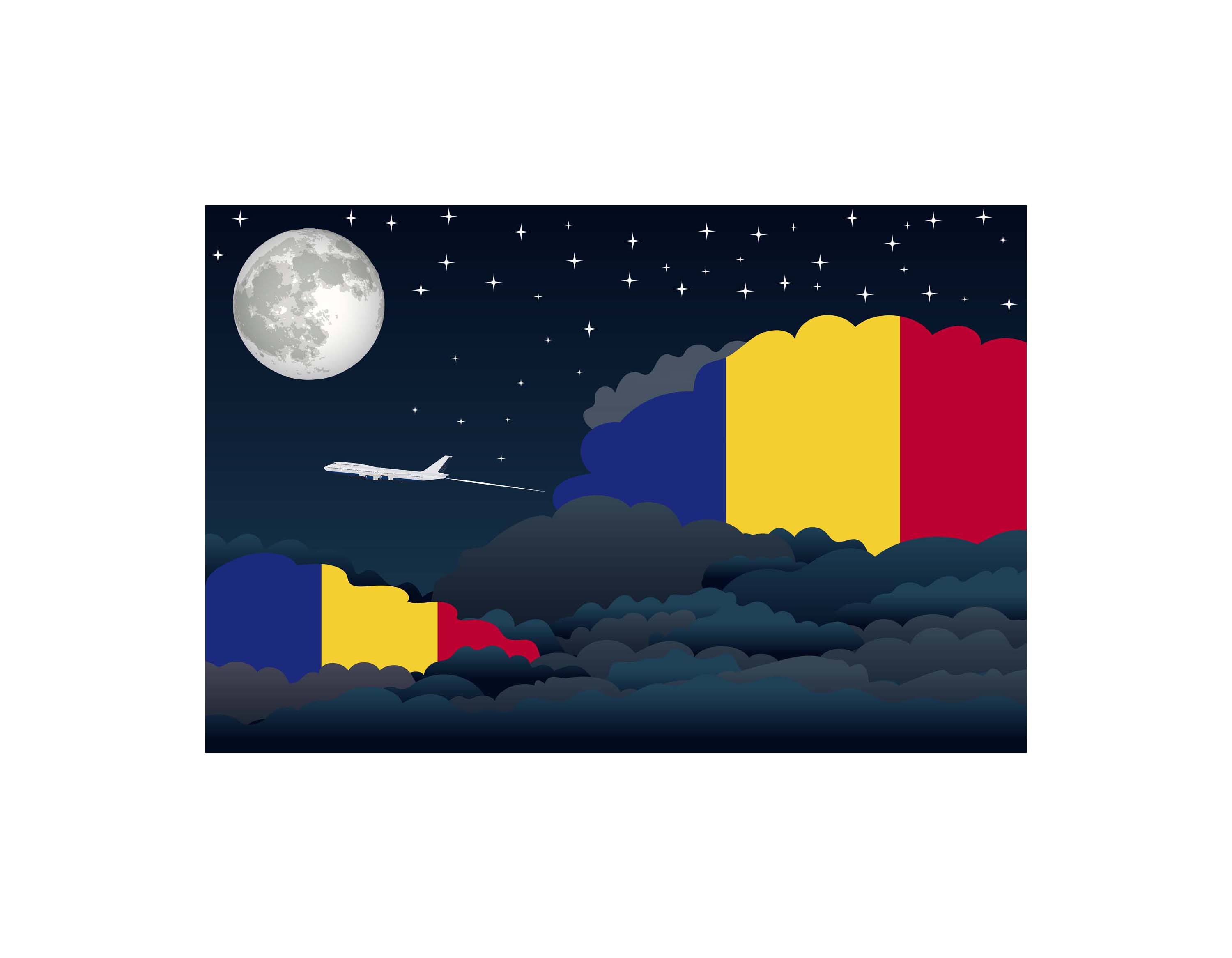 Romania Night Clouds Sticker