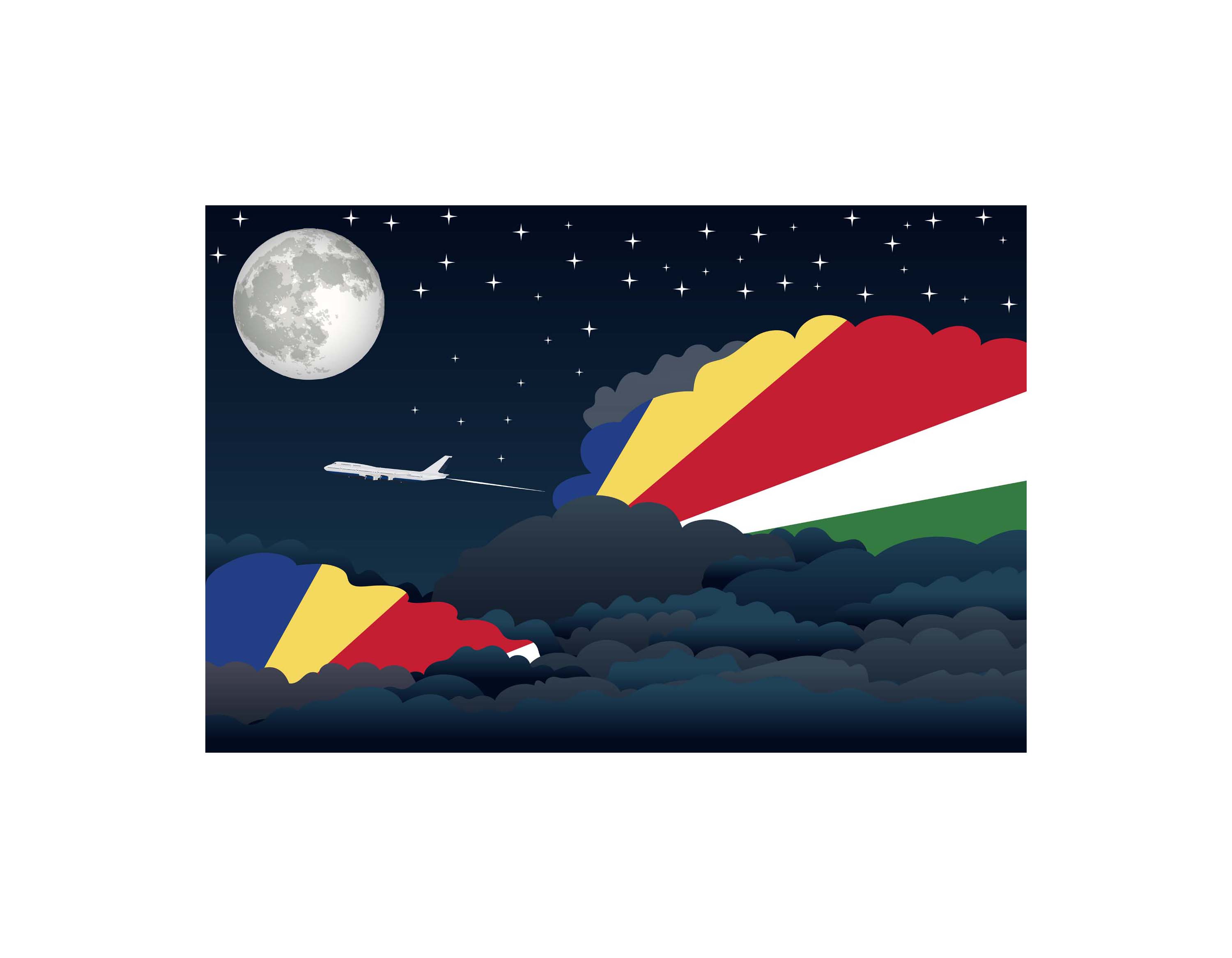 Seychelles Night Clouds Sticker