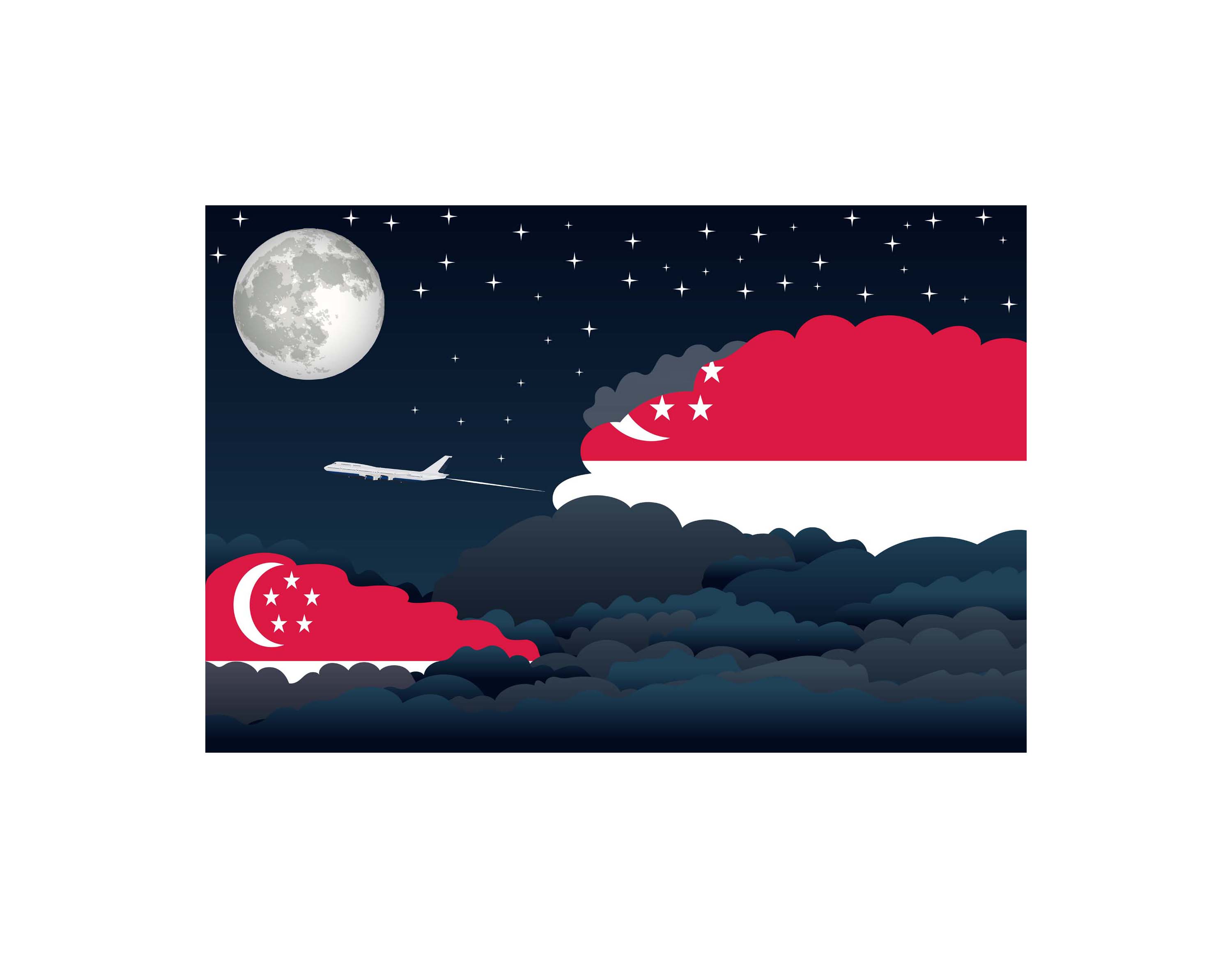Singapore Night Clouds Sticker