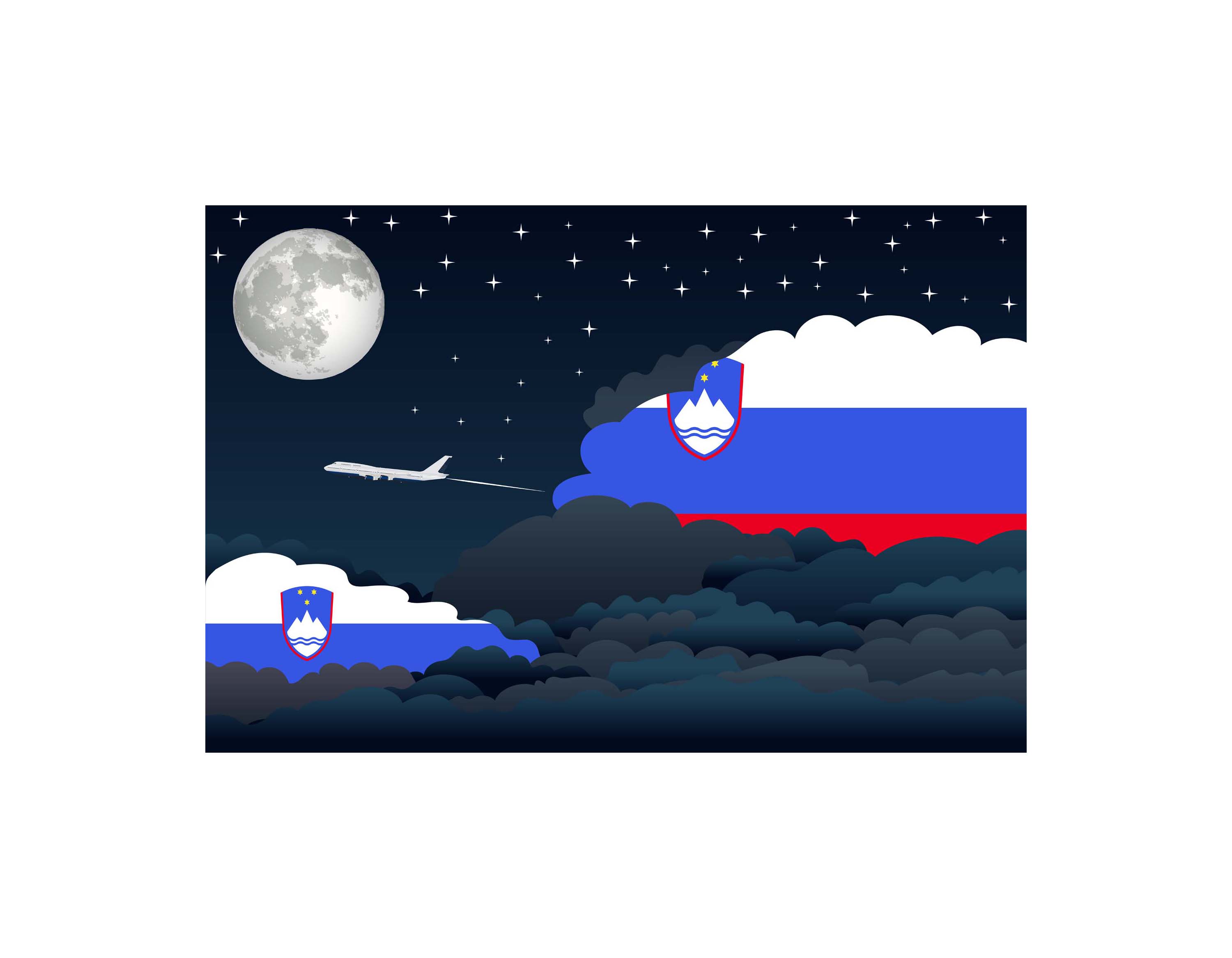 Slovenia Night Clouds Sticker
