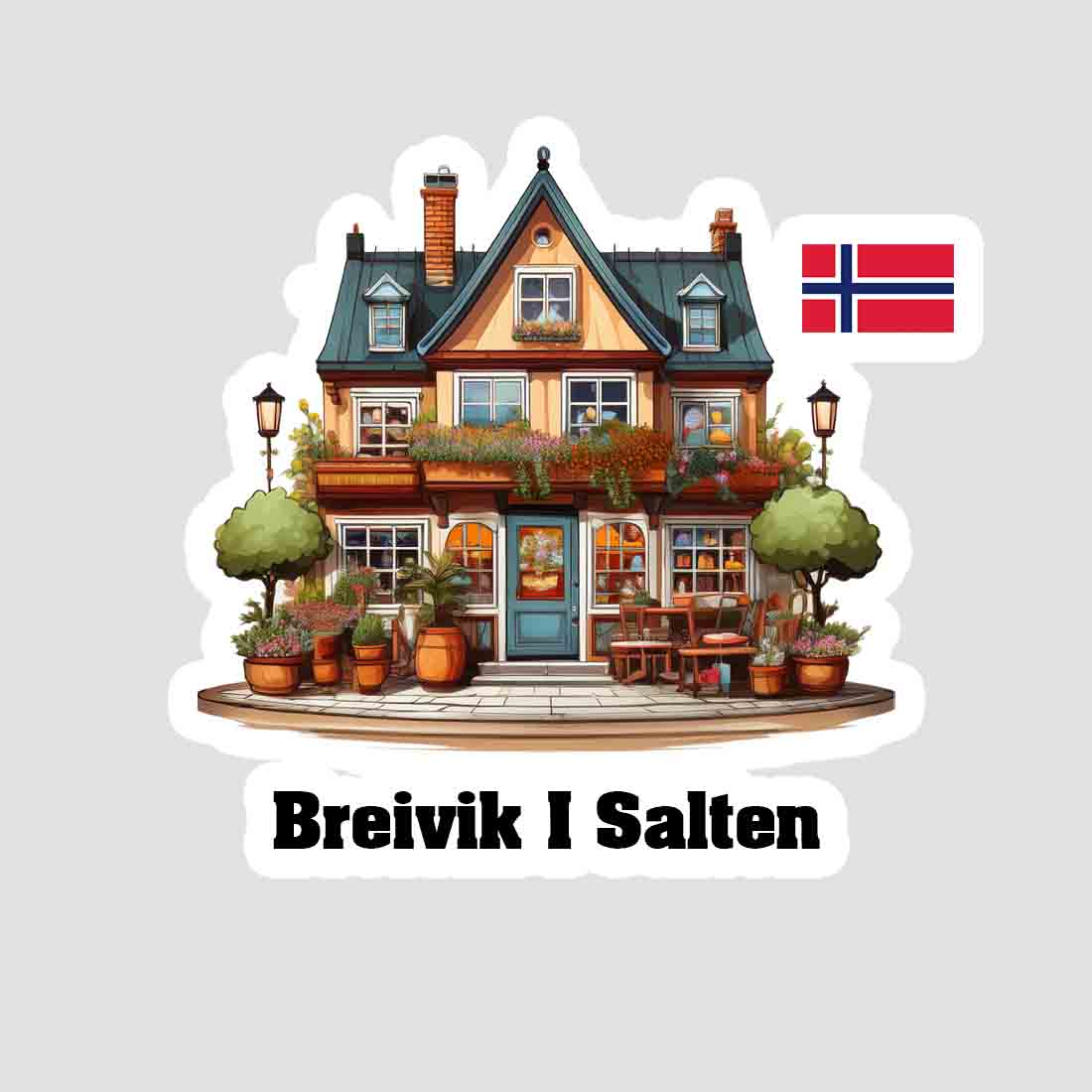 Breivik I Salten Home Town Office Shop Norway Sticker