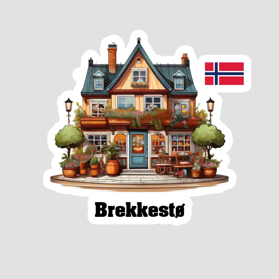 Brekkestø Home Town Office Shop Norway Sticker
