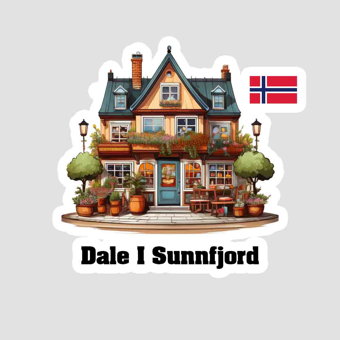 Dale I Sunnfjord Home Town Office Shop Norway Sticker