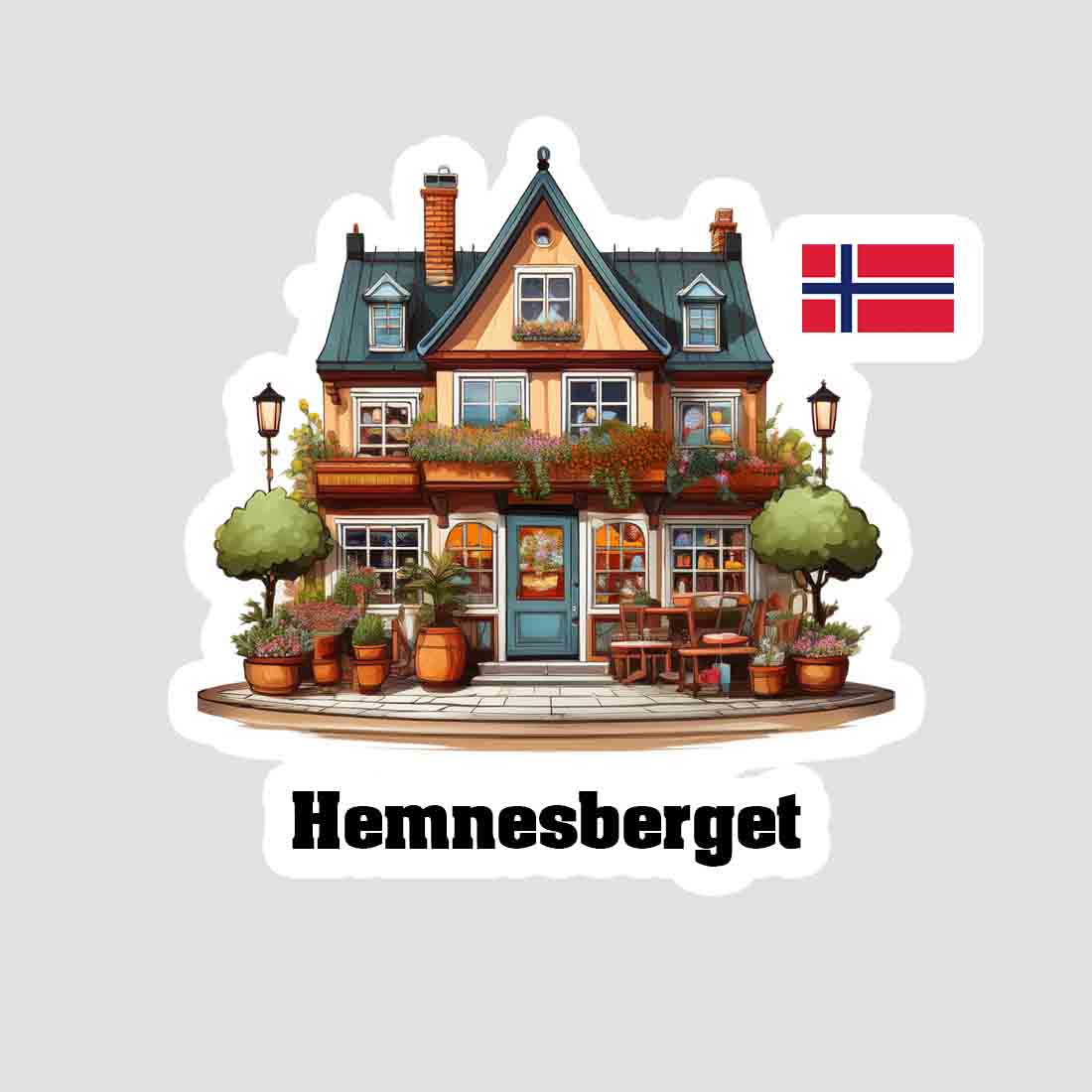 Hemnesberget Home Town Office Shop Norway Sticker
