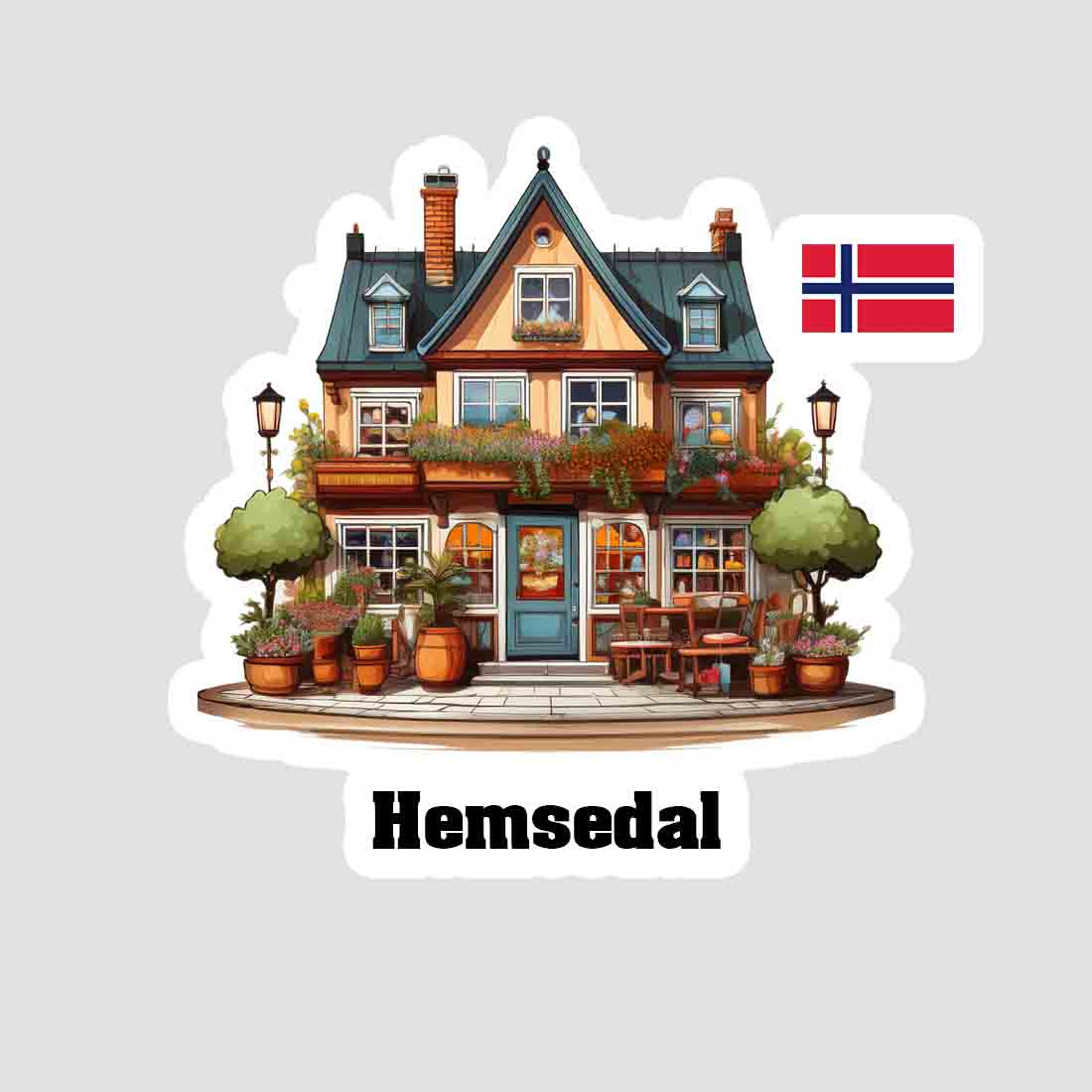 Hemsedal Home Town Office Shop Norway Sticker