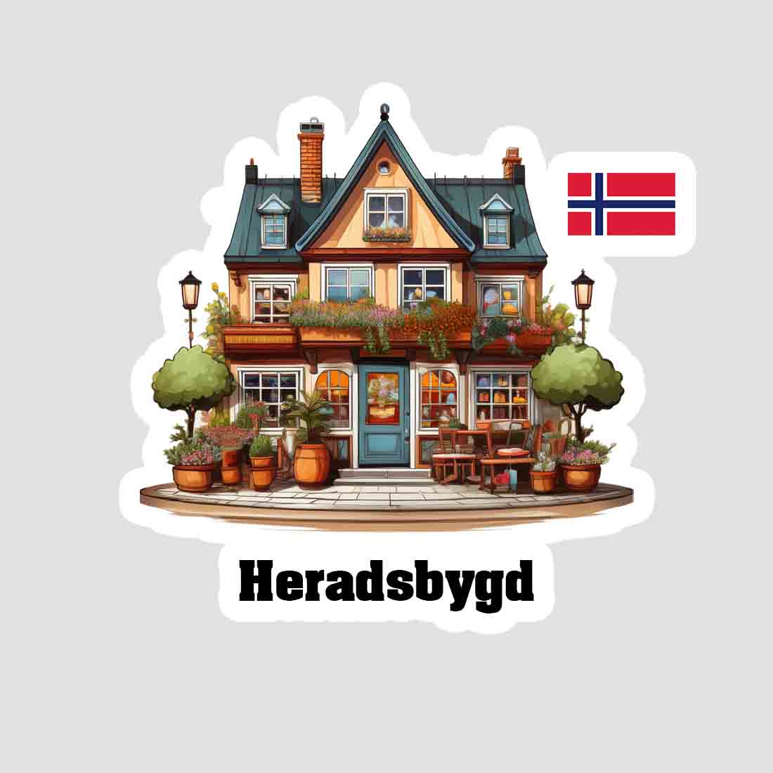 Heradsbygd Home Town Office Shop Norway Sticker