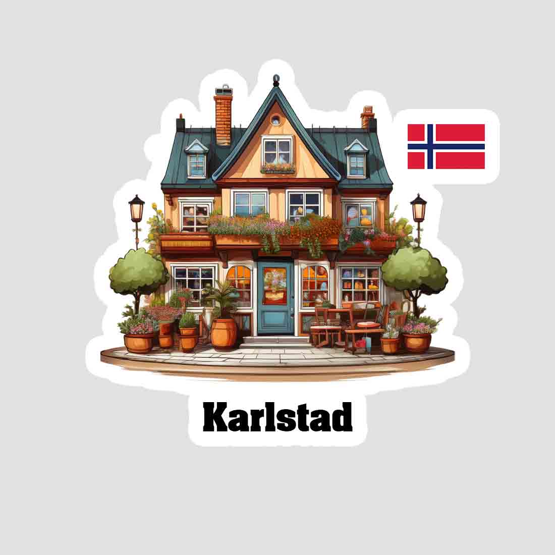 Karlstad Home Town Office Shop Norway Sticker