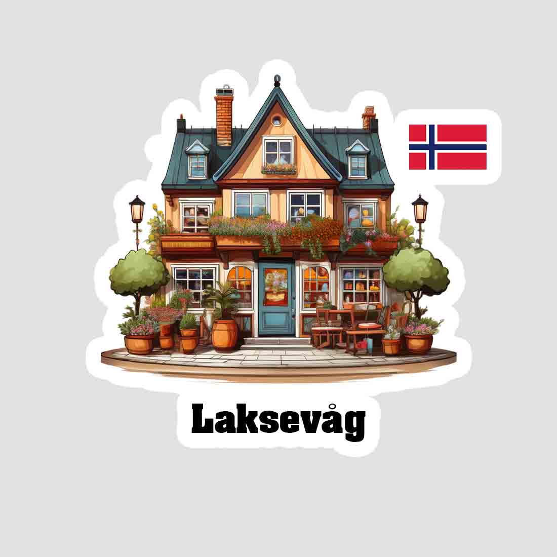 Laksevåg Home Town Office Shop Norway Sticker