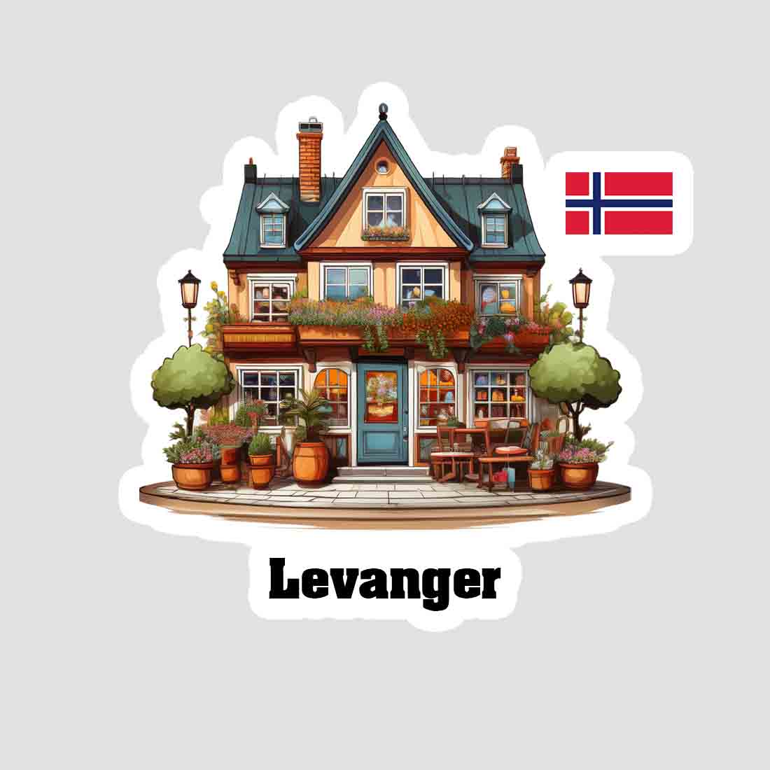 Levanger Home Town Office Shop Norway Sticker