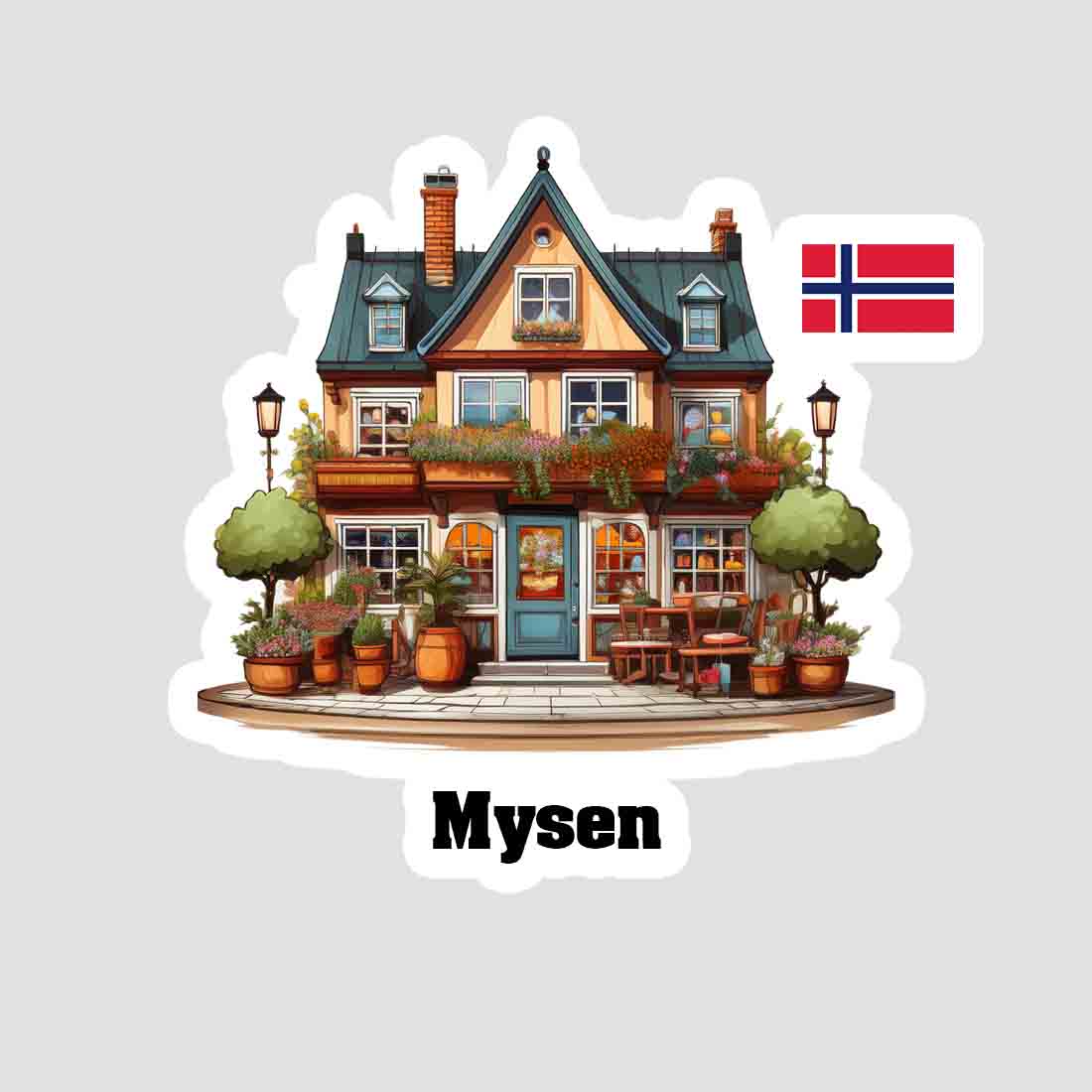 Mysen Home Town Office Shop Norway Sticker
