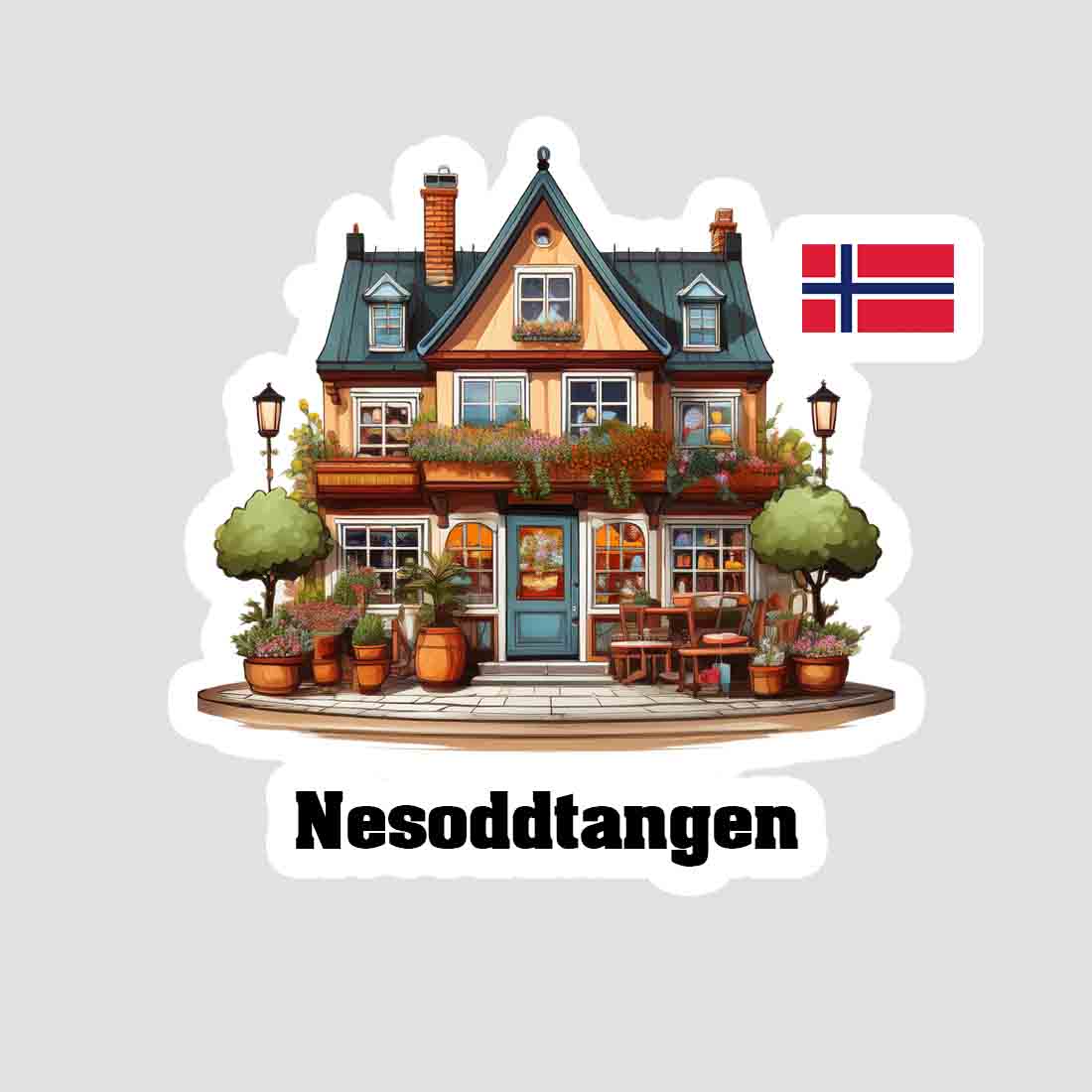 Nesoddtangen Home Town Office Shop Norway Sticker