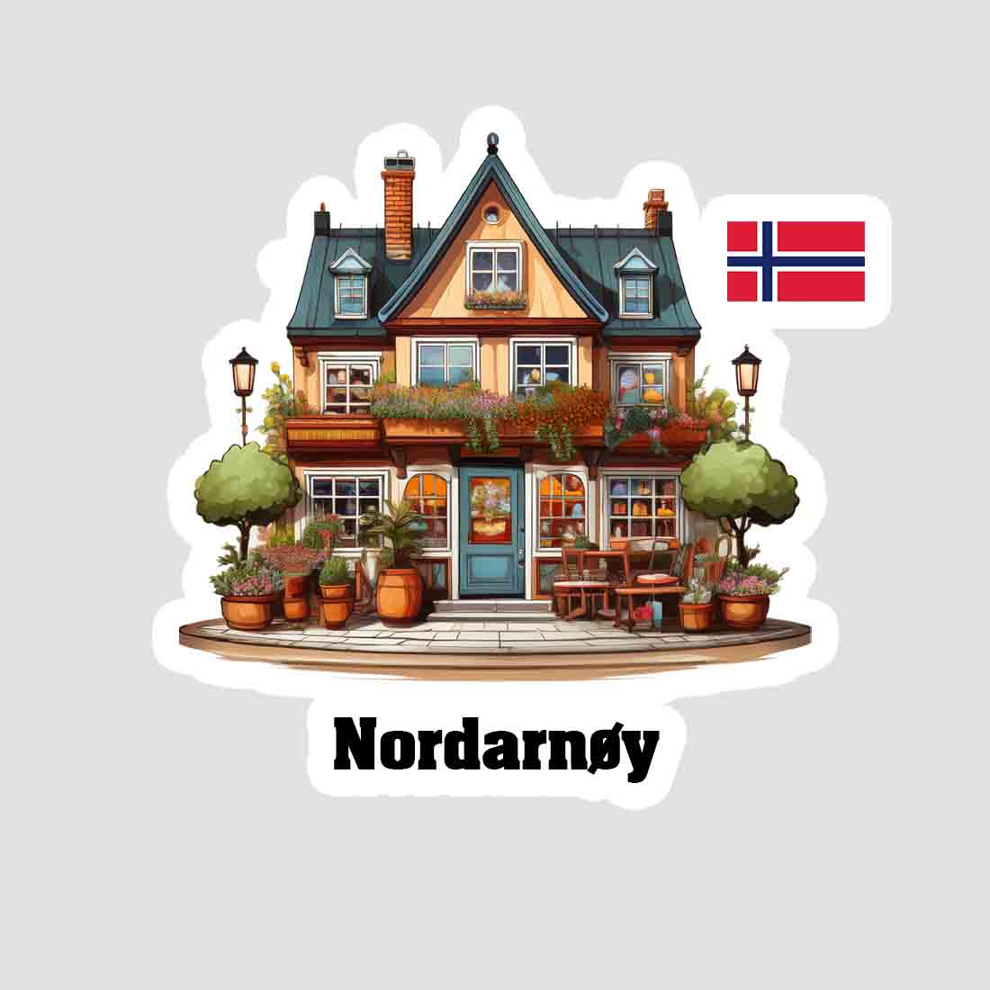 Nordarnøy Home Town Office Shop Norway Sticker