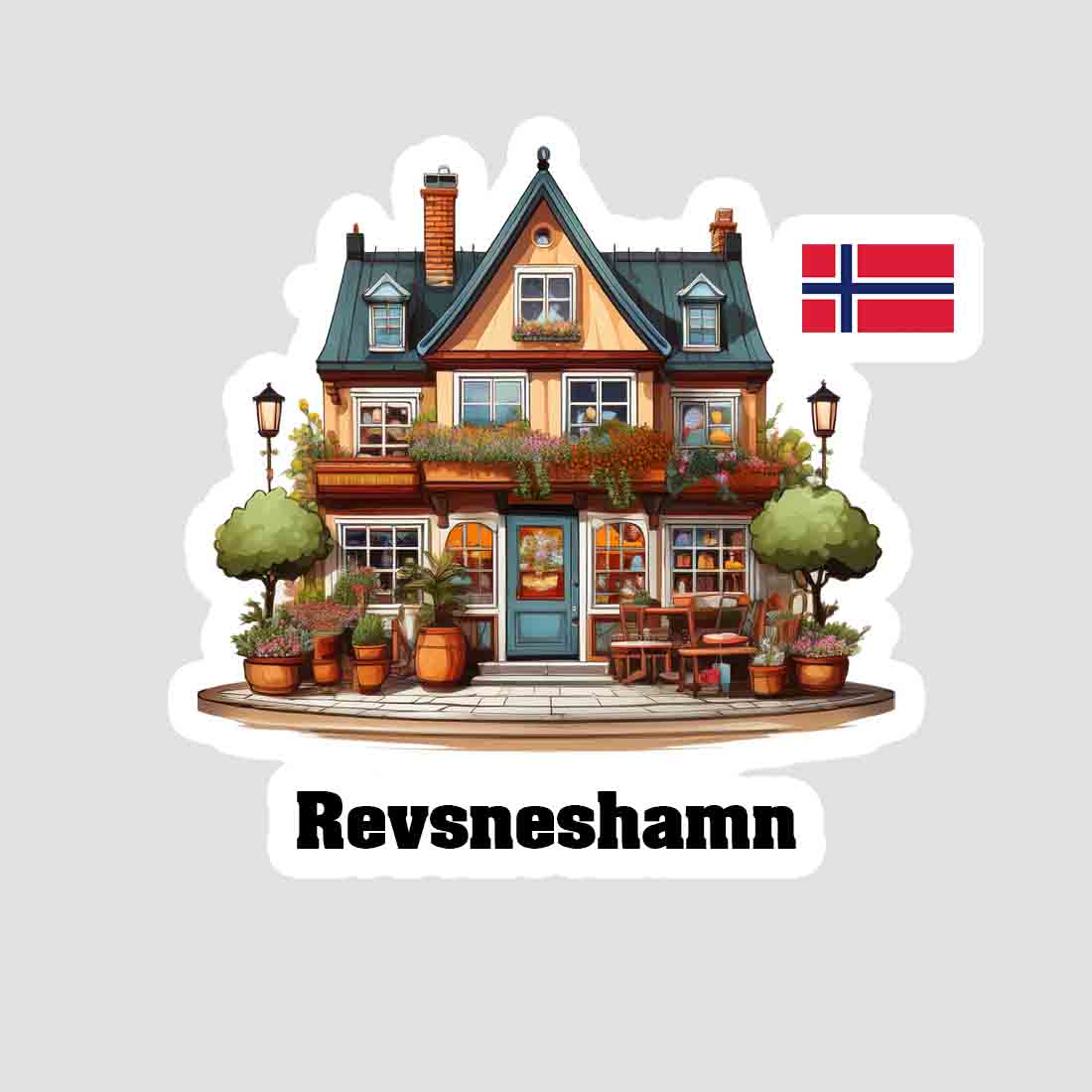 Revsneshamn Home Town Office Shop Norway Sticker