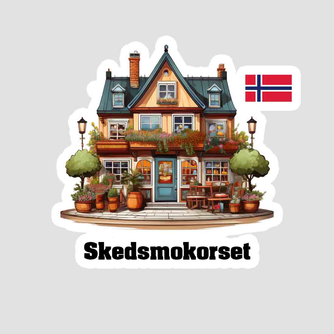 Skedsmokorset Home Town Office Shop Norway Sticker