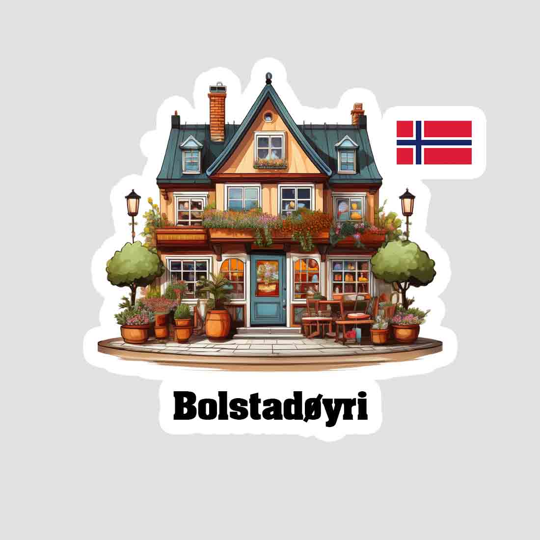 Bolstadøyri Home Town Office Shop Norway Sticker