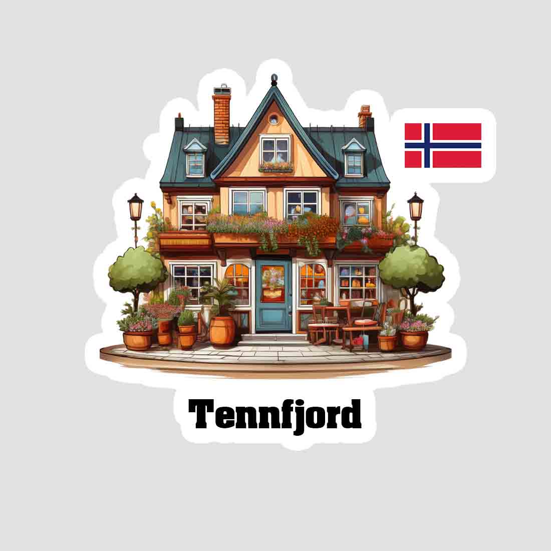 Tennfjord Home Town Office Shop Norway Sticker