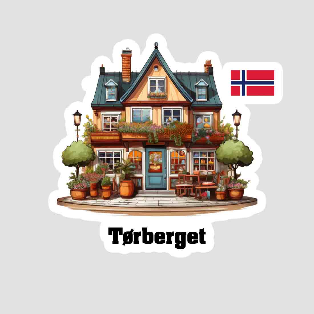 Tørberget Home Town Office Shop Norway Sticker