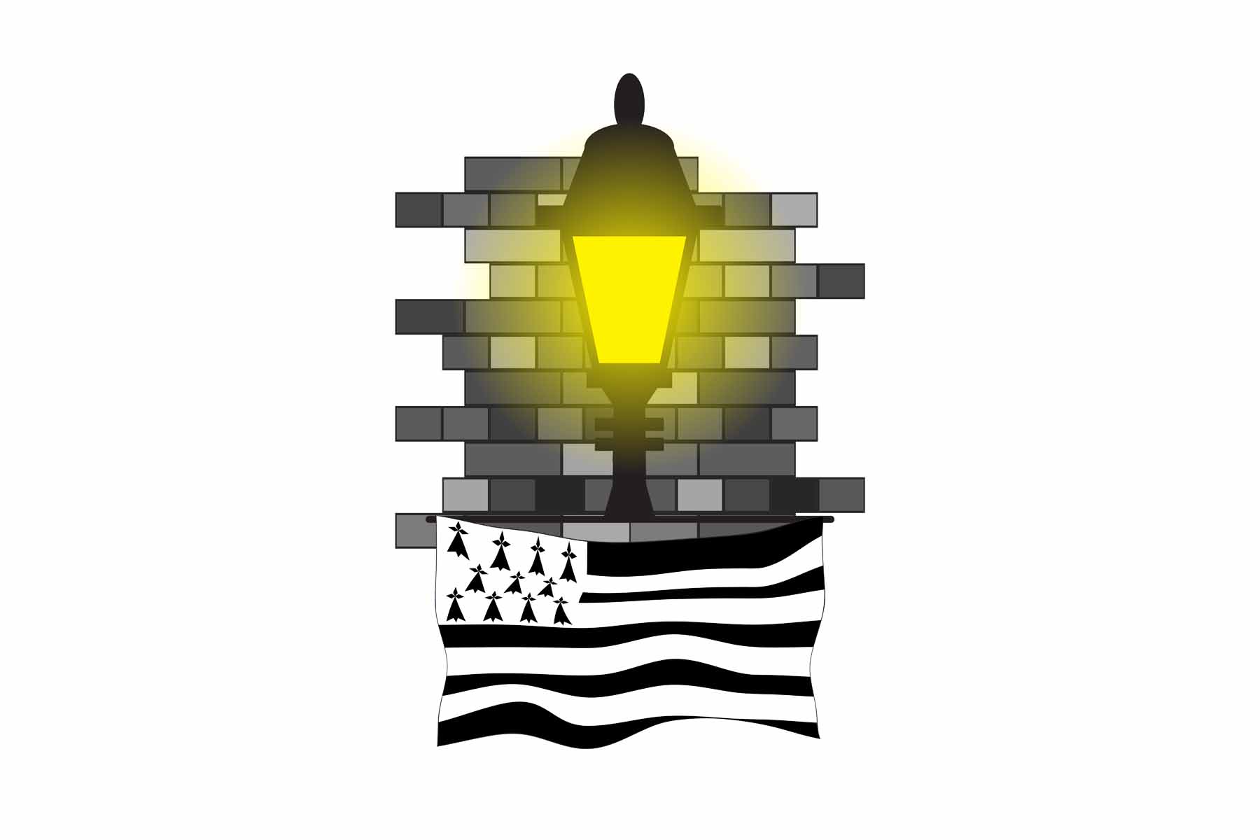 Brittany Street Lamp Bricks Sticker