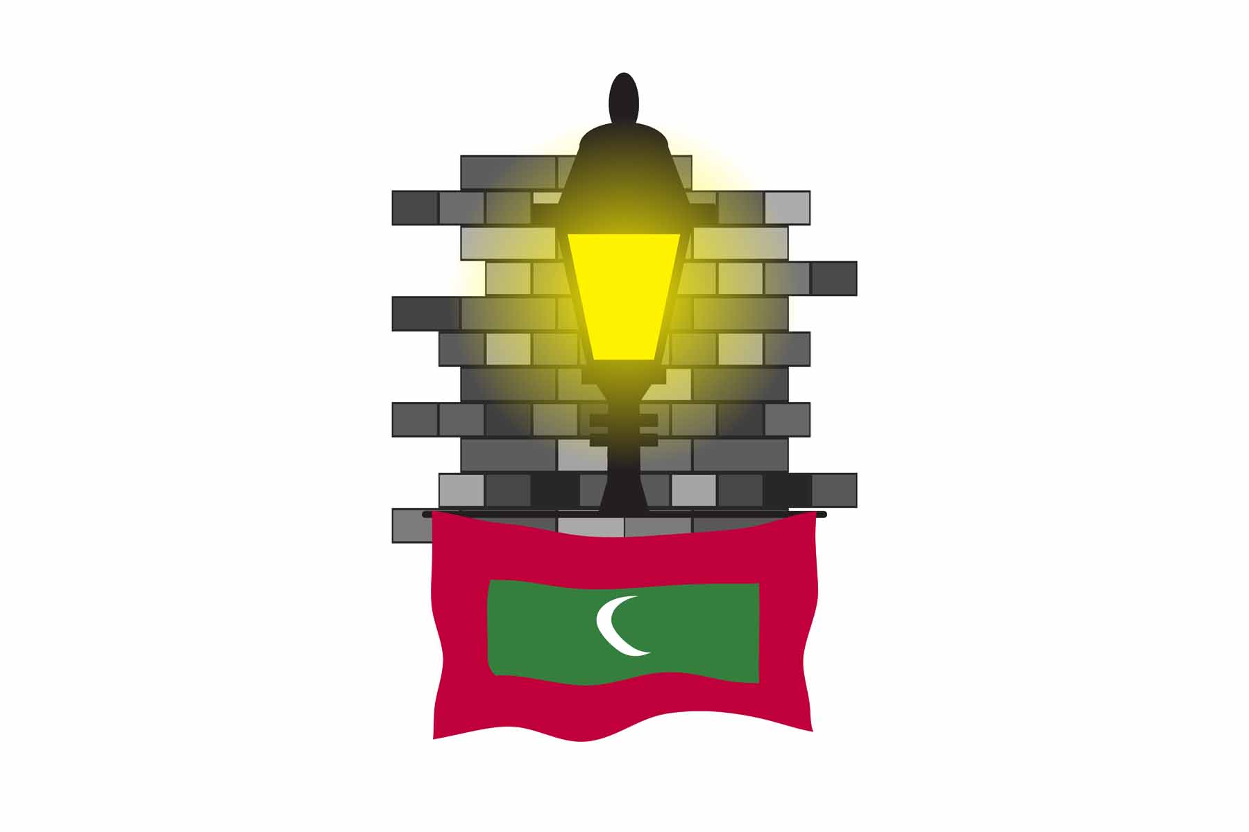 Maldives Street Lamp Bricks Sticker