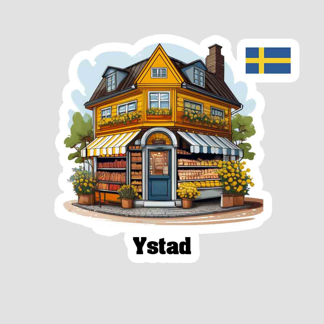 Ystad Home Town Office Shop Sweden Sticker