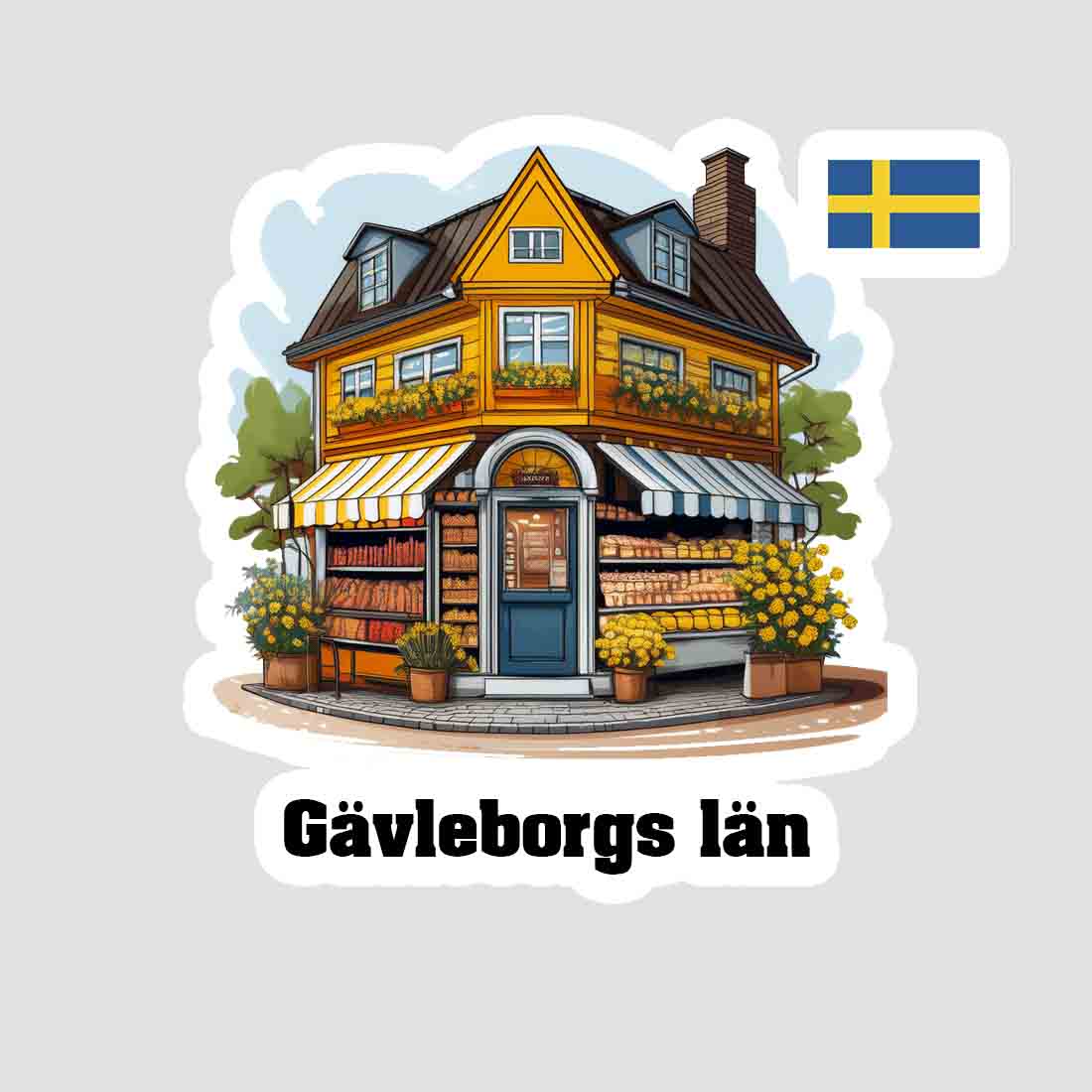 Gävleborgs län Home Town Office Shop Sweden Sticker
