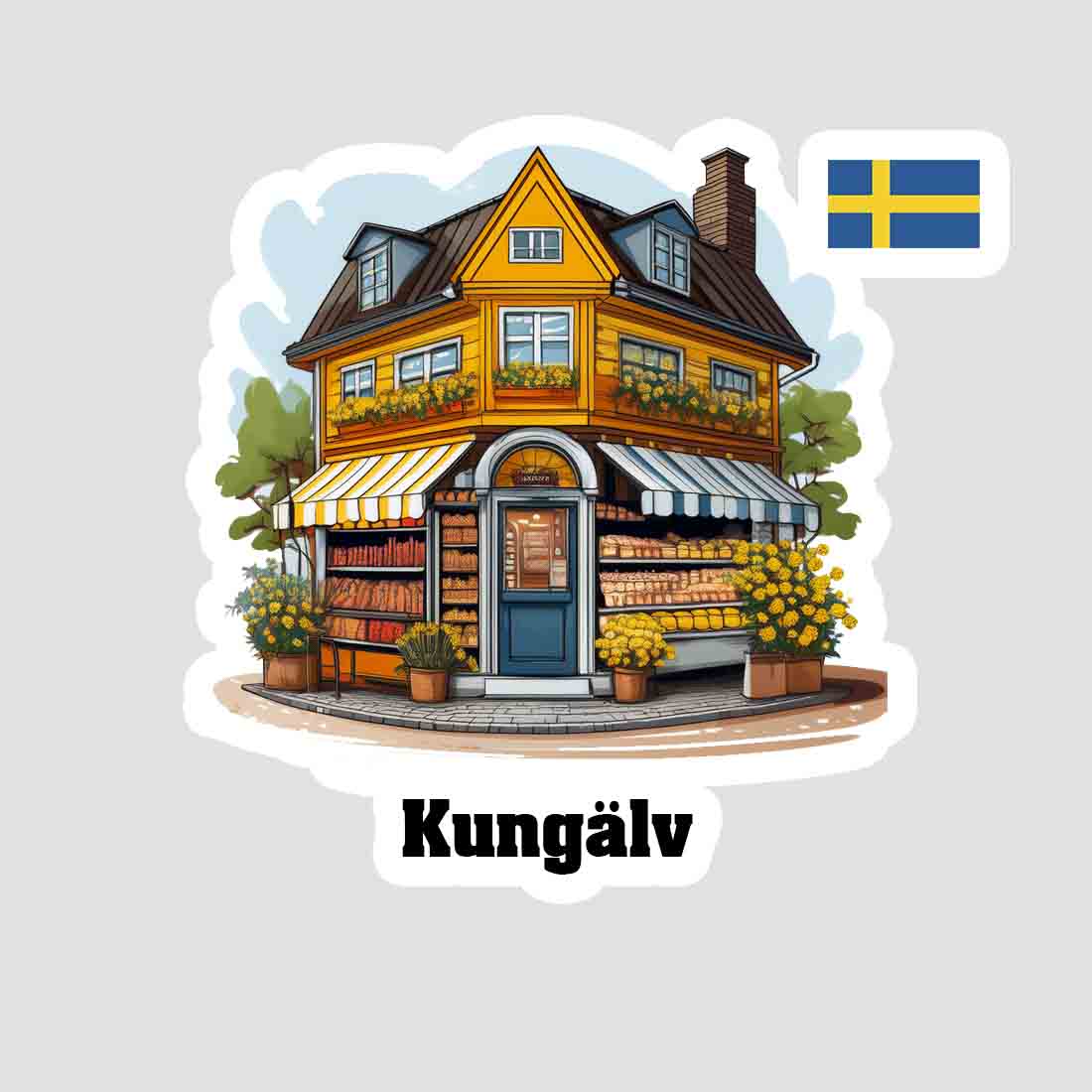 Kungälv Home Town Office Shop Sweden Sticker