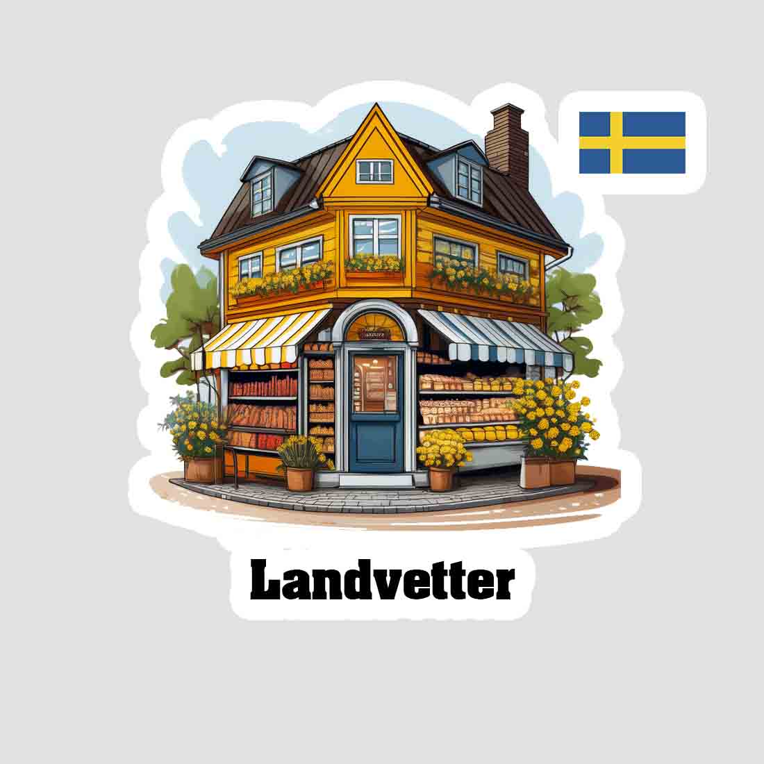 Landvetter Home Town Office Shop Sweden Sticker