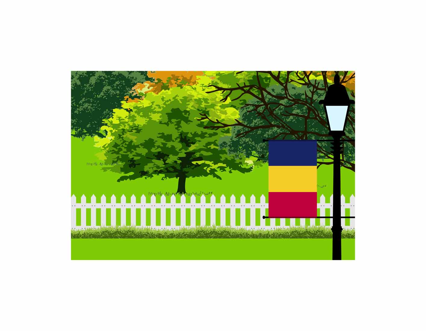 Chad Trees and Street Lamp Sticker