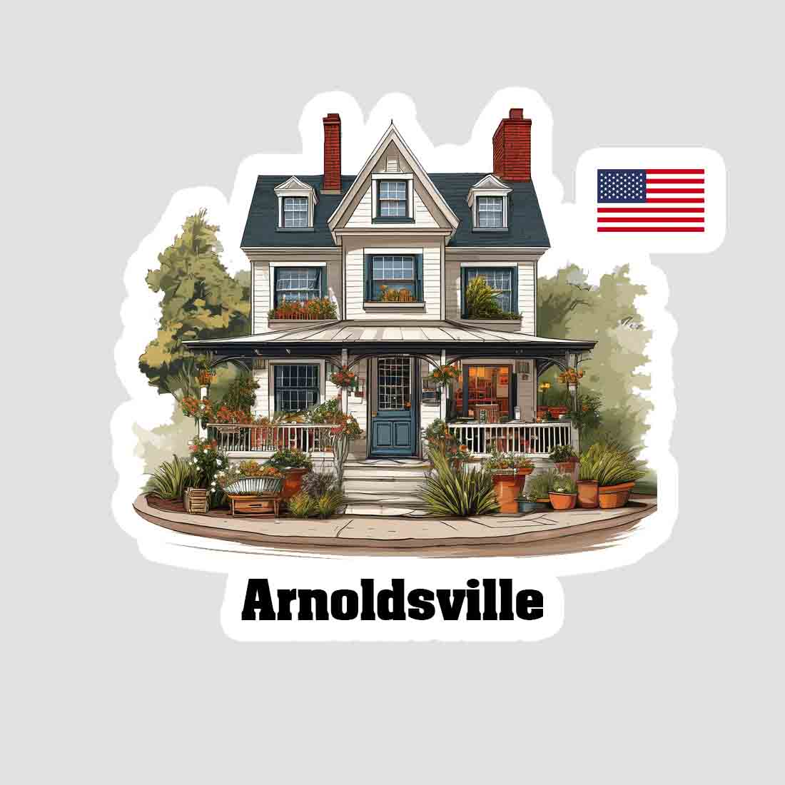Arnoldsville Home Town Office Shop USA Sticker