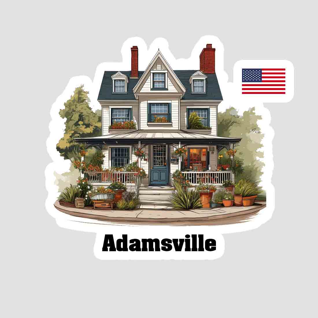Adamsville Home Town Office Shop USA Sticker