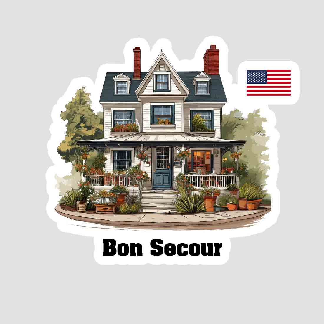 Bon Secour Home Town Office Shop USA Sticker