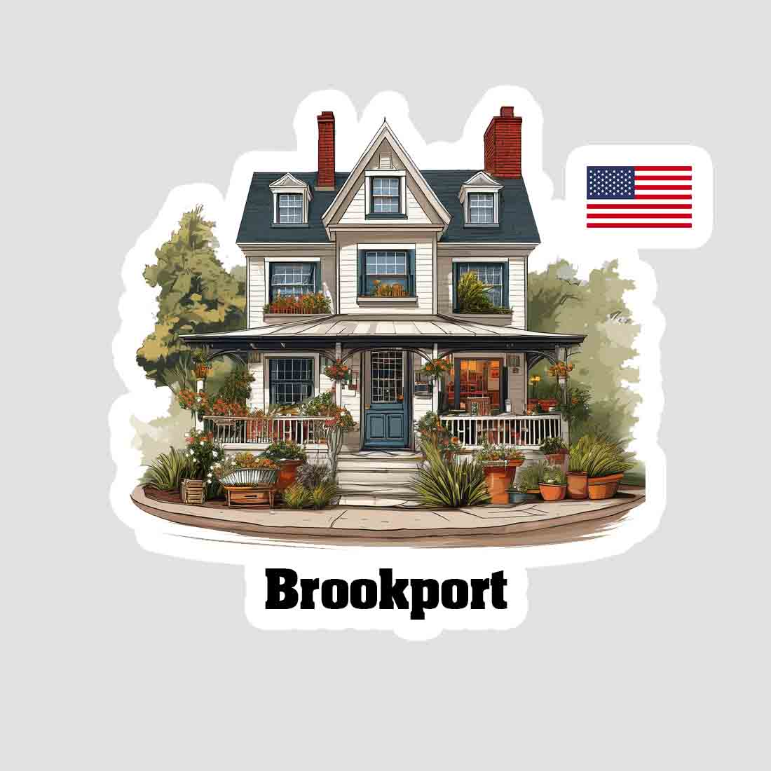Brookport Home Town Office Shop USA Sticker